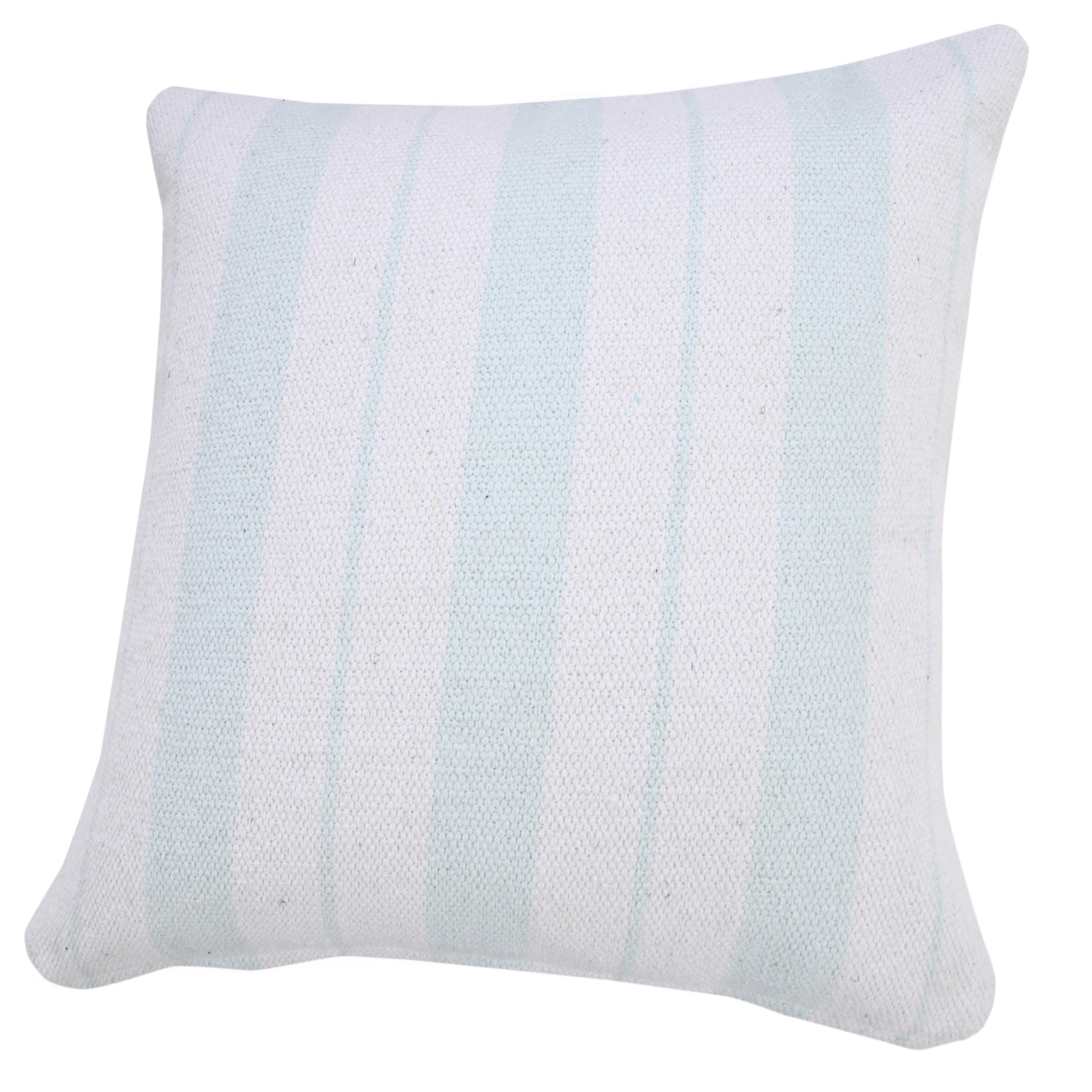 Suvii Home Callie Striped Decorative Throw Pillow, Bright Blue/White, large