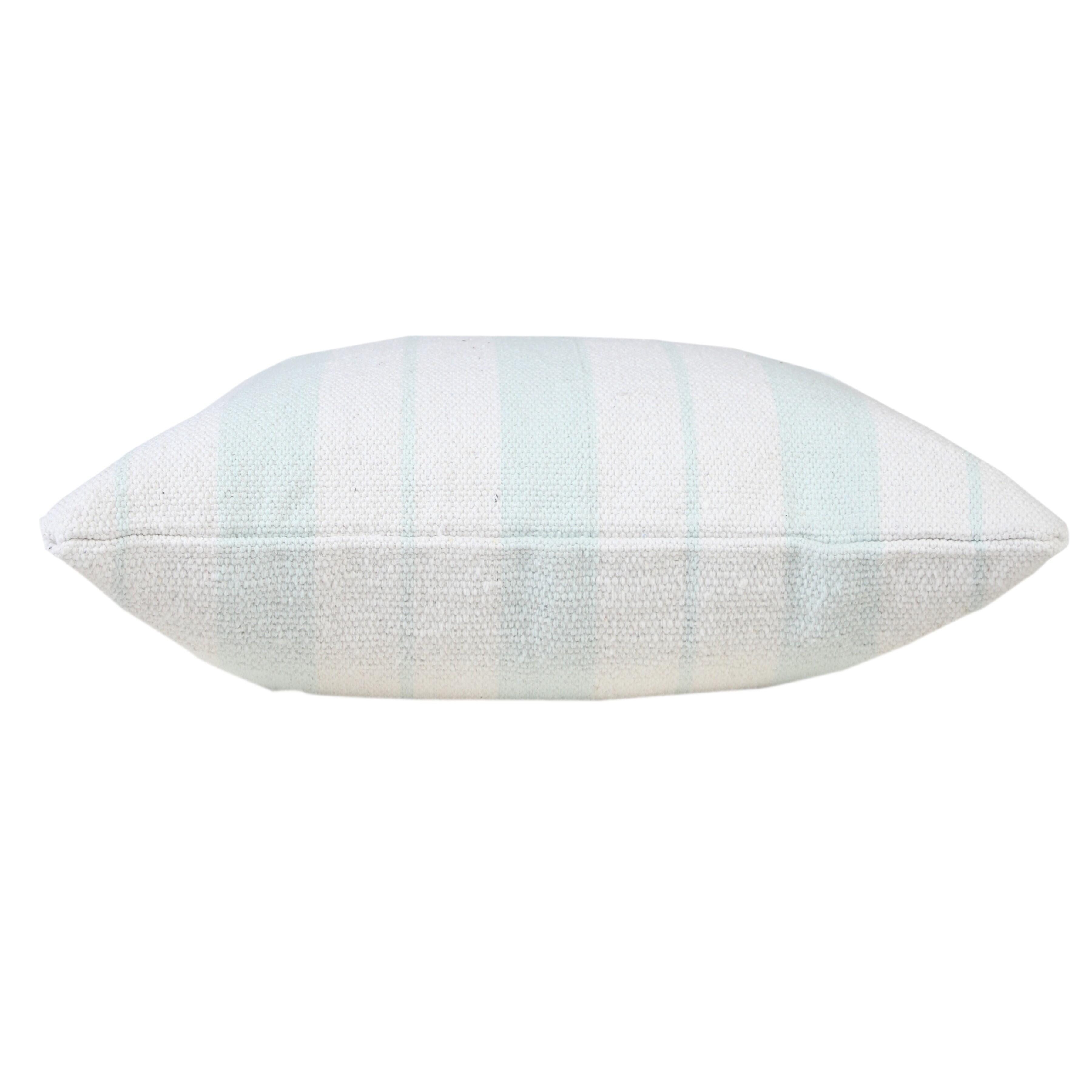 Suvii Home Callie Striped Decorative Throw Pillow, Bright Blue/White, large