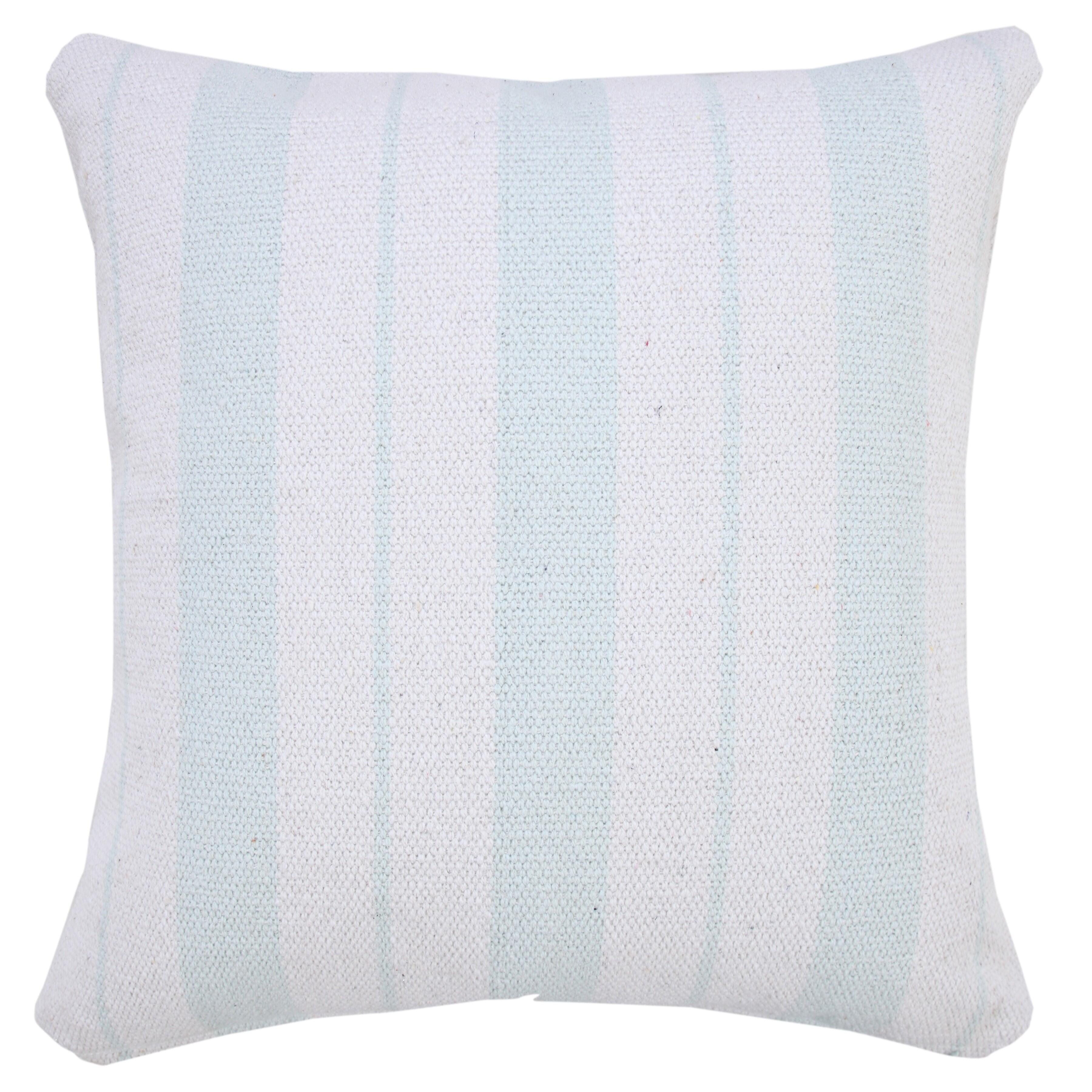 Suvii Home Callie Striped Decorative Throw Pillow, Bright Blue/White, large