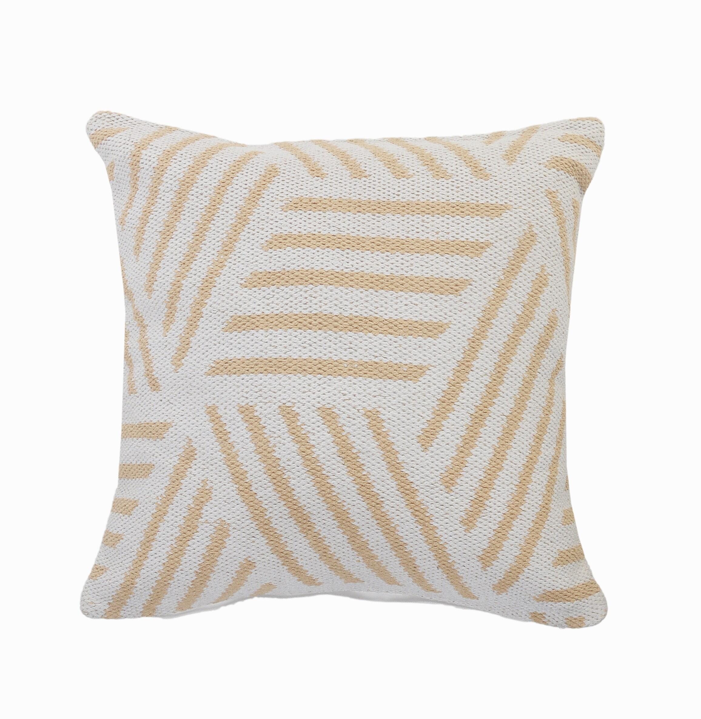 Suvii Home Eva Striped Decorative Throw Pillow, Tan/White, large