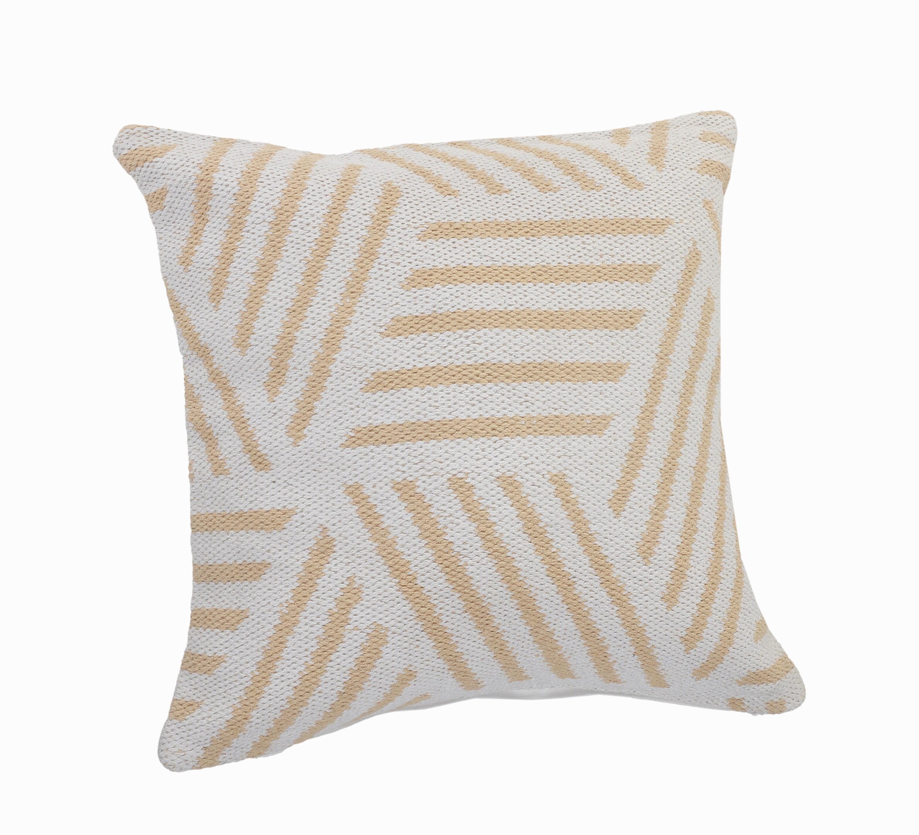Suvii Home Eva Striped Decorative Throw Pillow, Tan/White, large