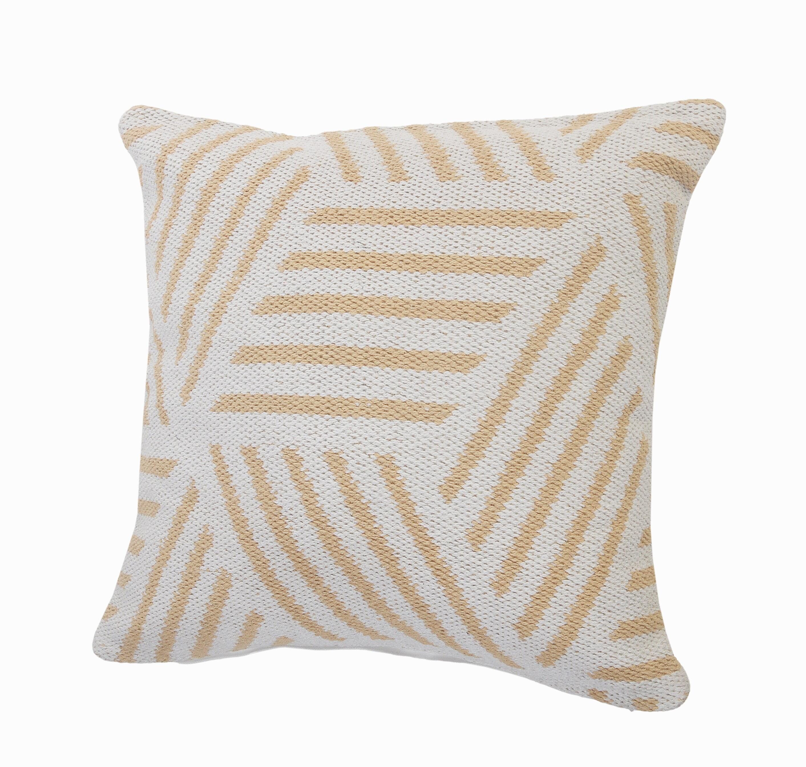 Suvii Home Eva Striped Decorative Throw Pillow, Tan/White, large