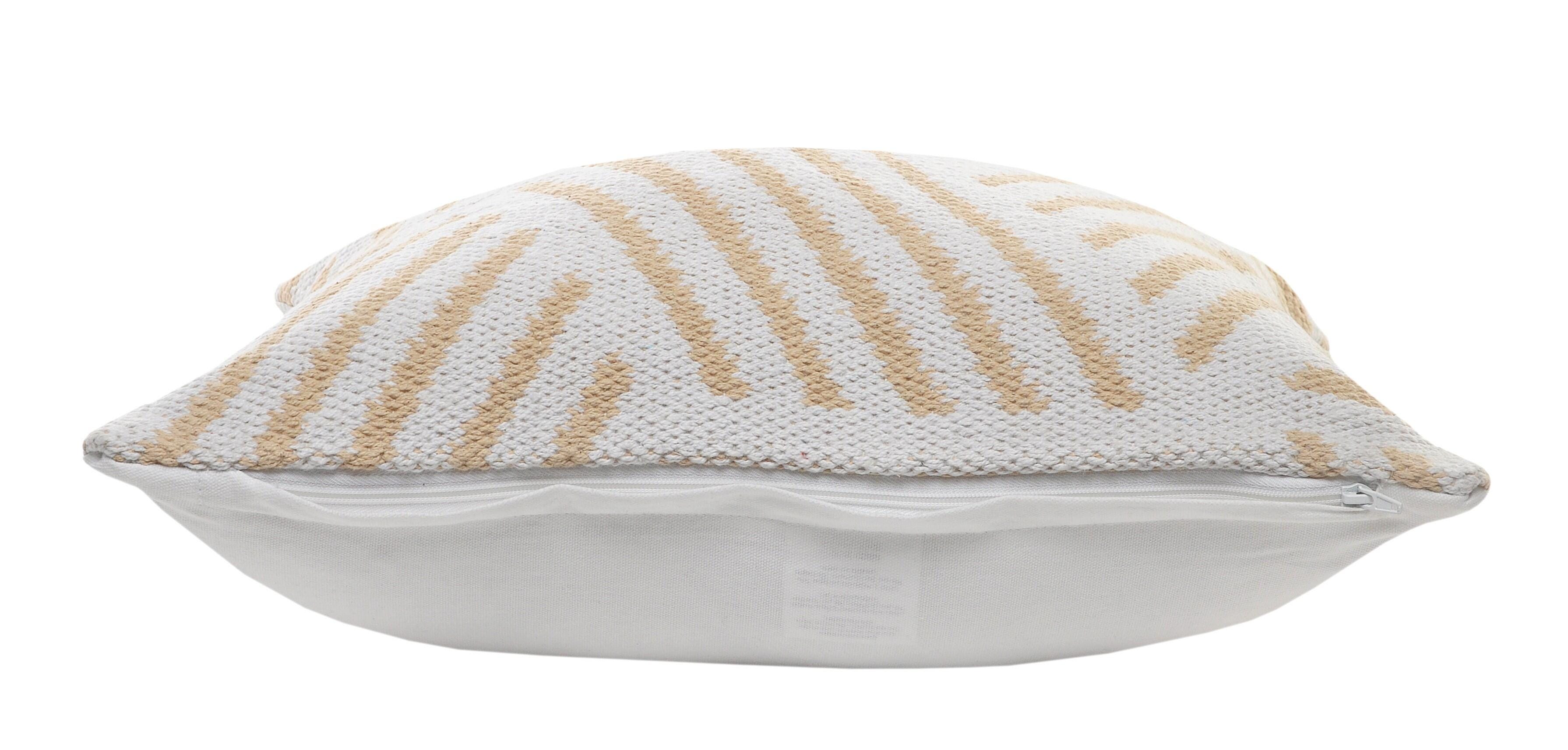 Suvii Home Eva Striped Decorative Throw Pillow, Tan/White, large