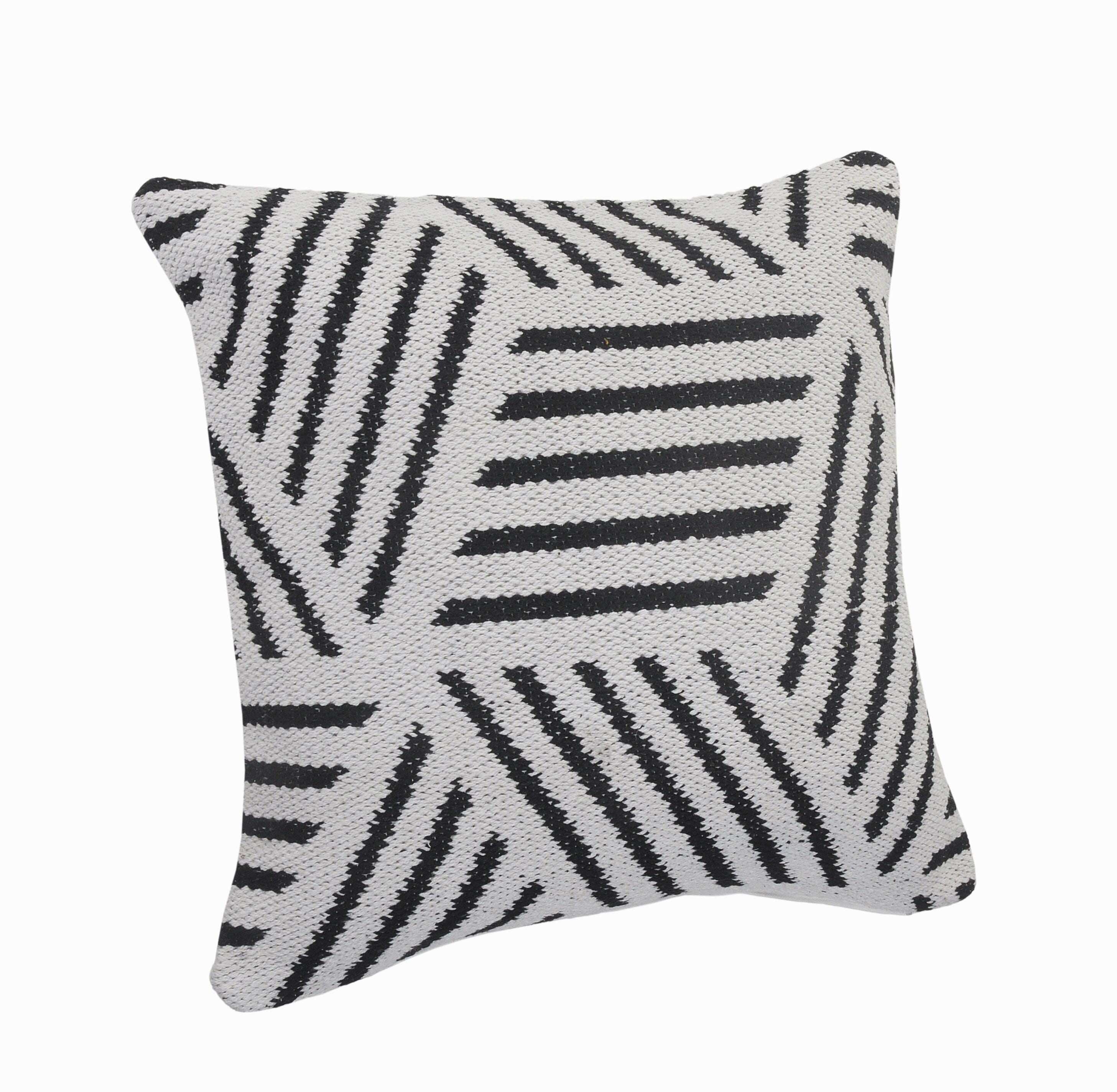 Suvii Home Eva Striped Decorative Throw Pillow, Black/White, large