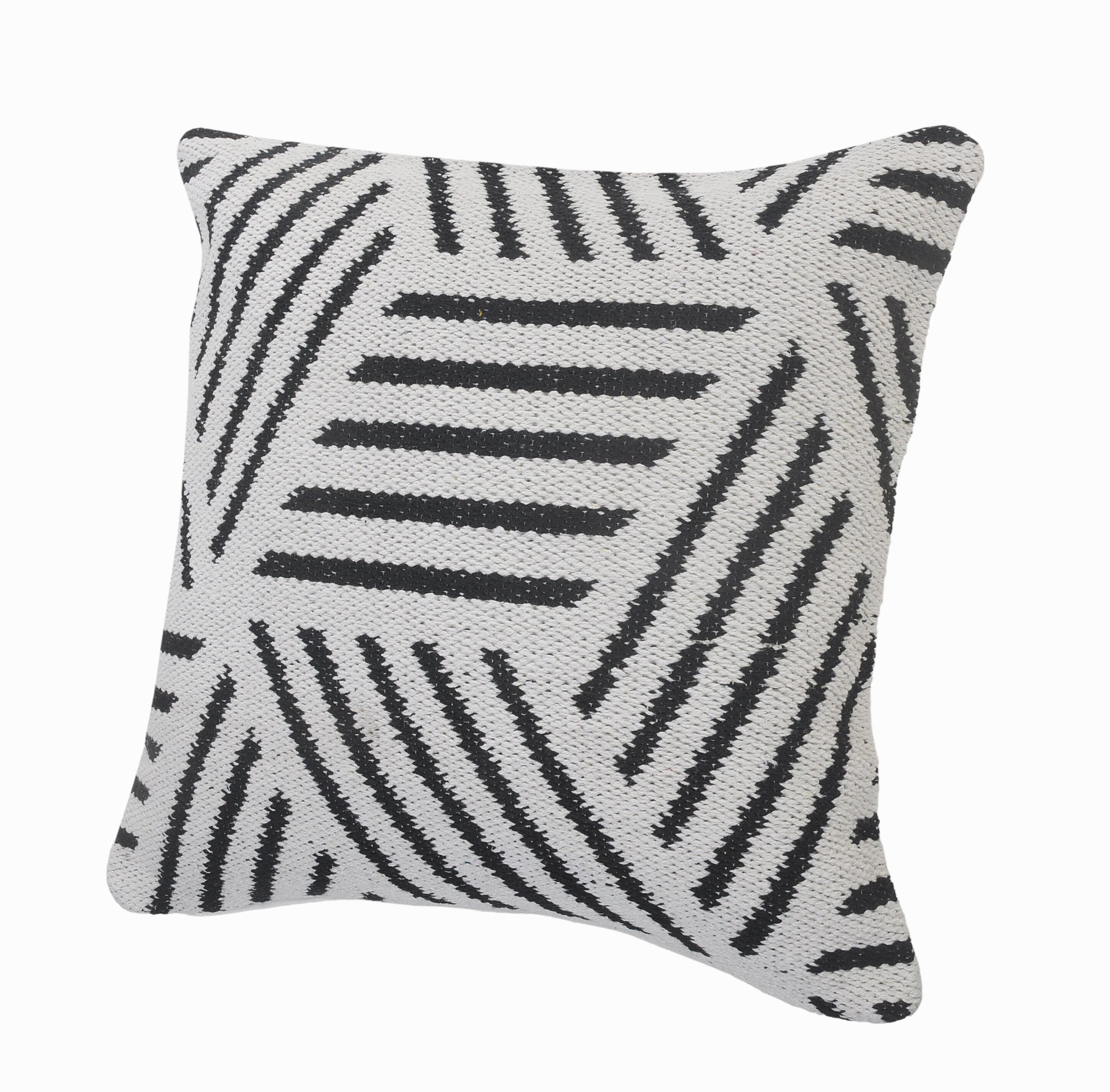 Suvii Home Eva Striped Decorative Throw Pillow, Black/White, large