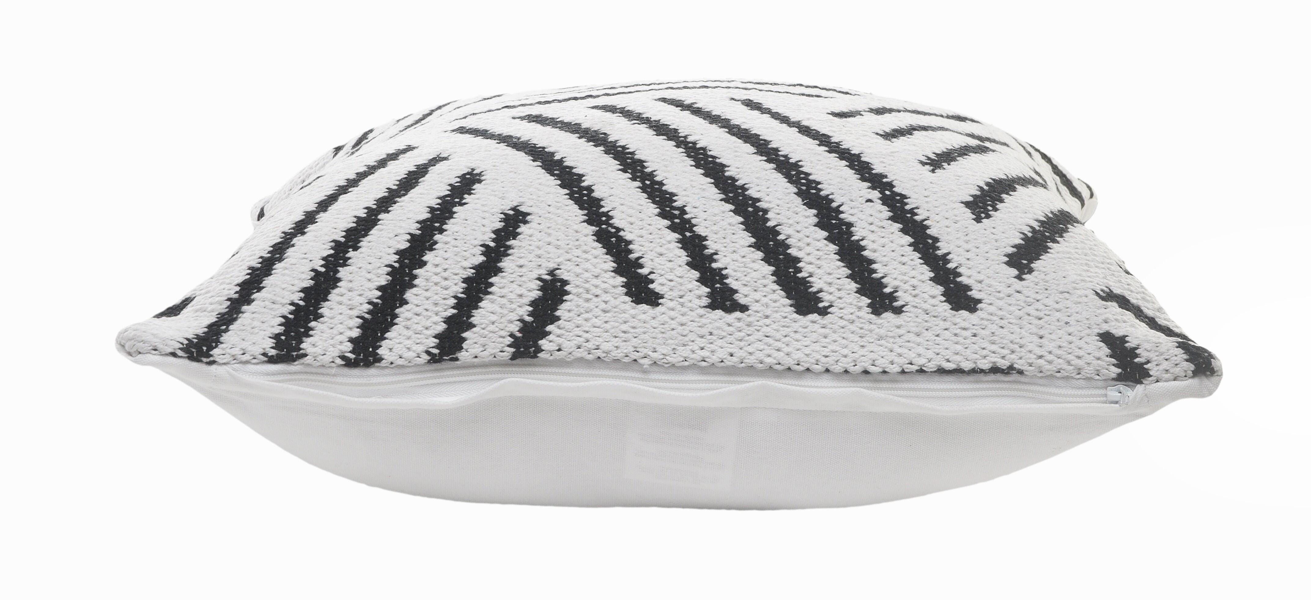 Suvii Home Eva Striped Decorative Throw Pillow, Black/White, large