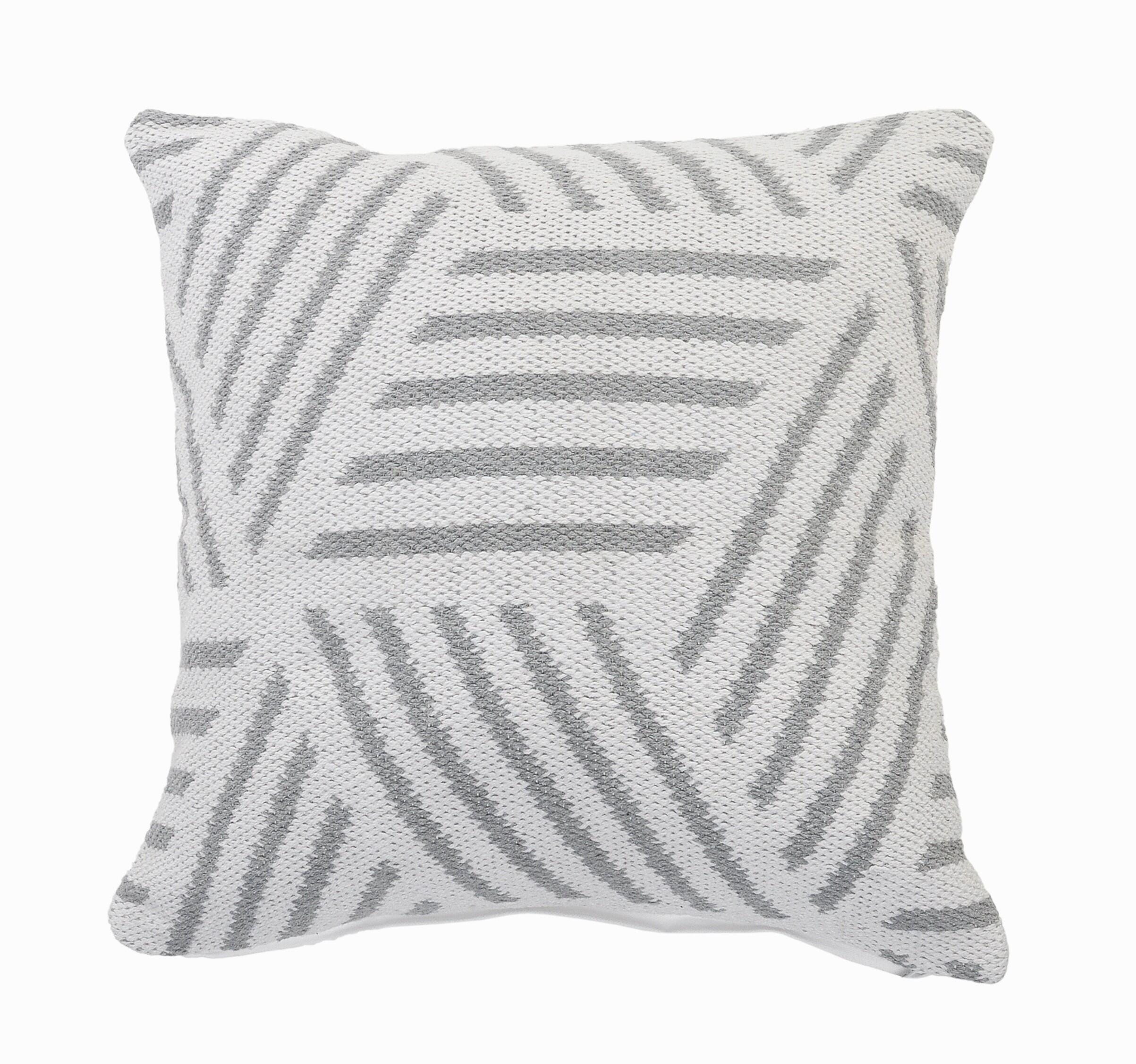 Suvii Home Eva Striped Decorative Throw Pillow, Gray/White, large