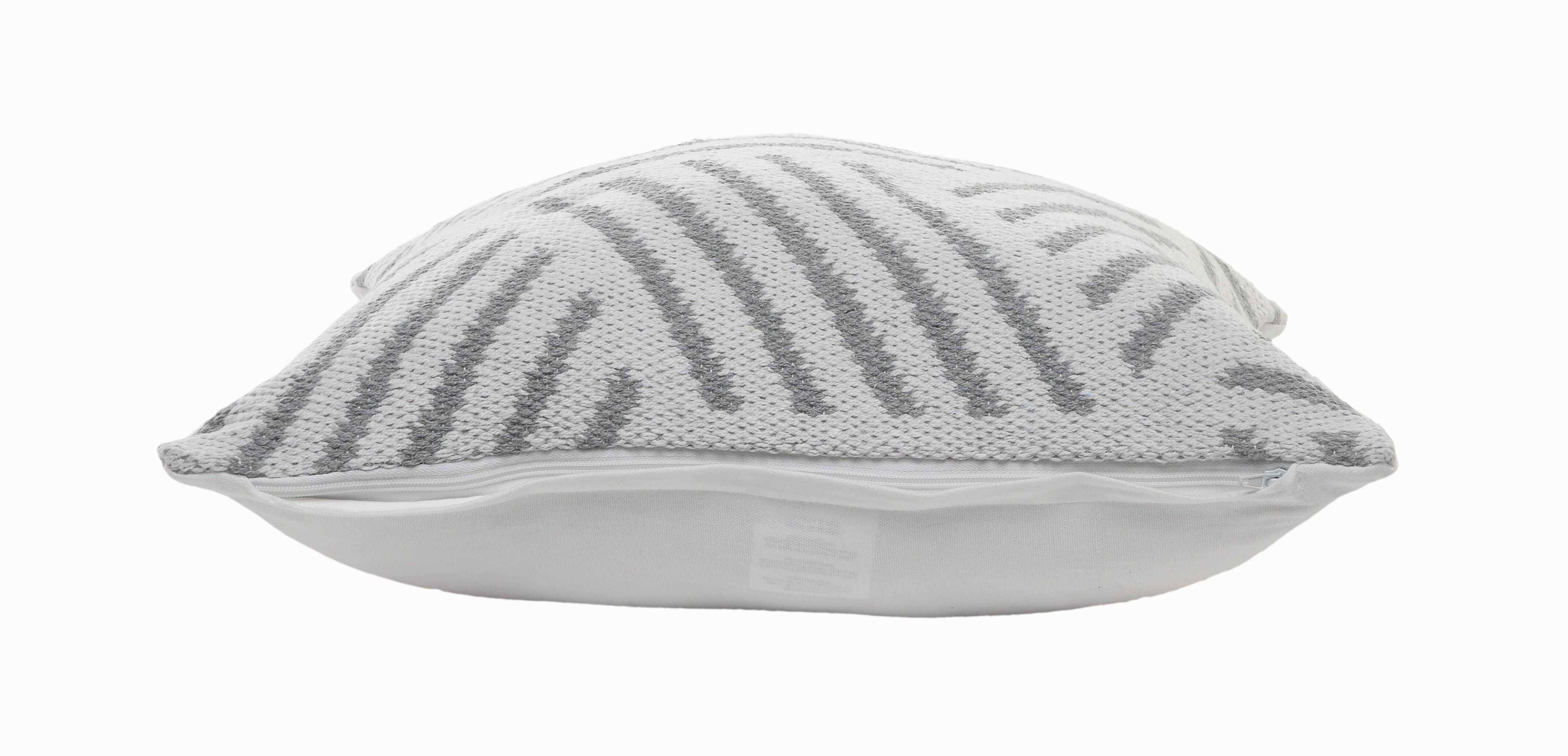 Suvii Home Eva Striped Decorative Throw Pillow, Gray/White, large