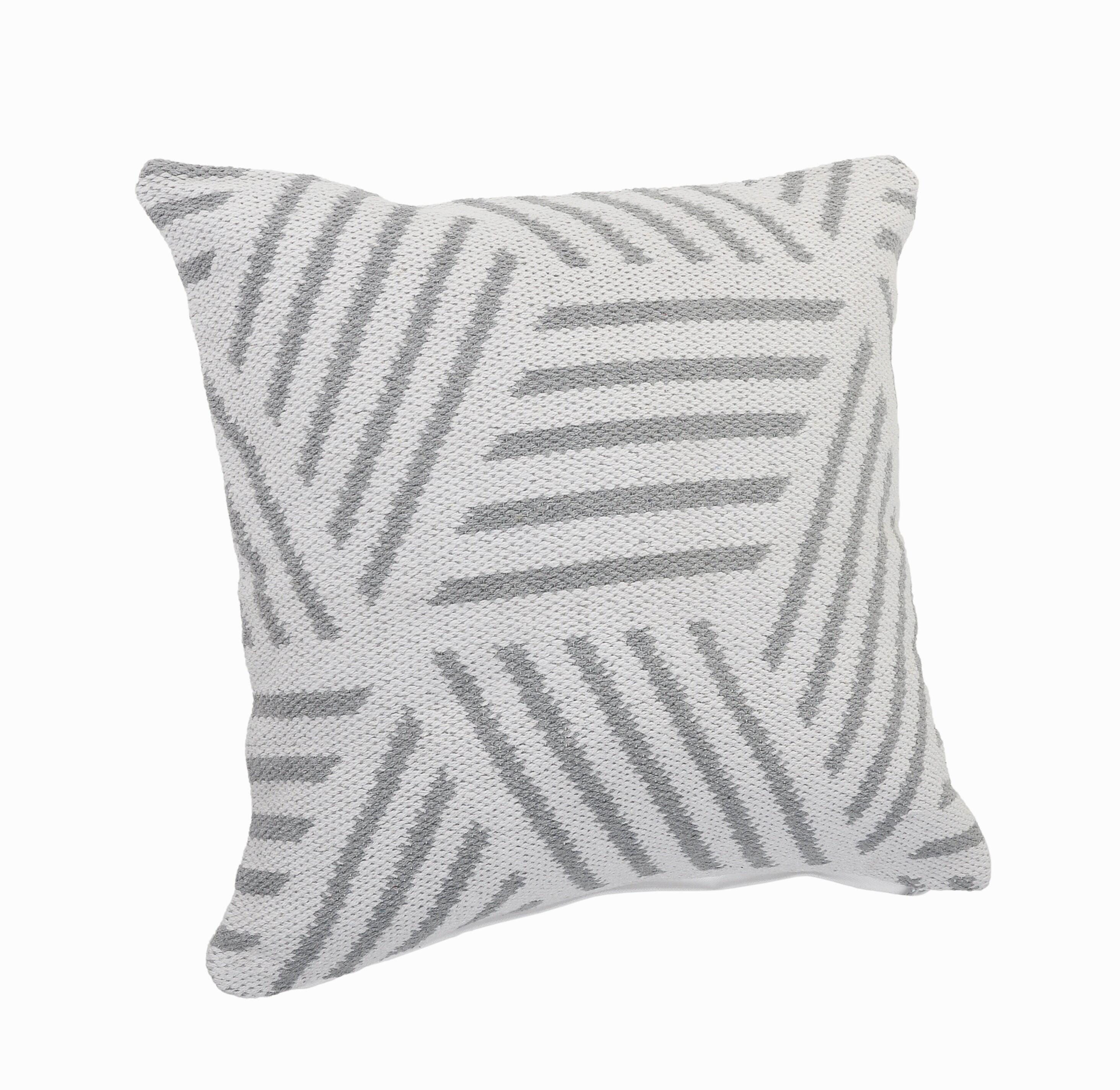 Suvii Home Eva Striped Decorative Throw Pillow, Gray/White, large
