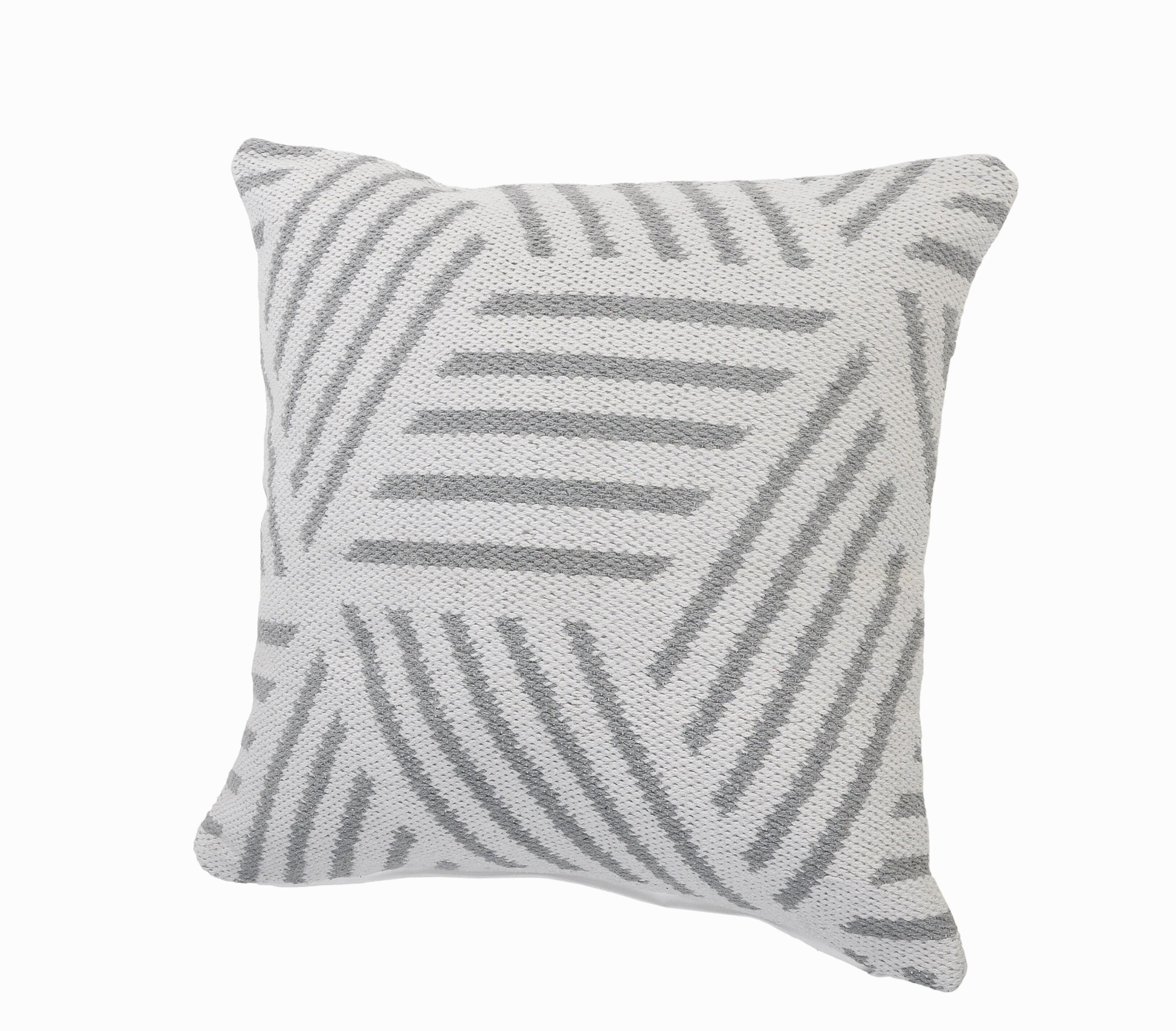 Suvii Home Eva Striped Decorative Throw Pillow, Gray/White, large