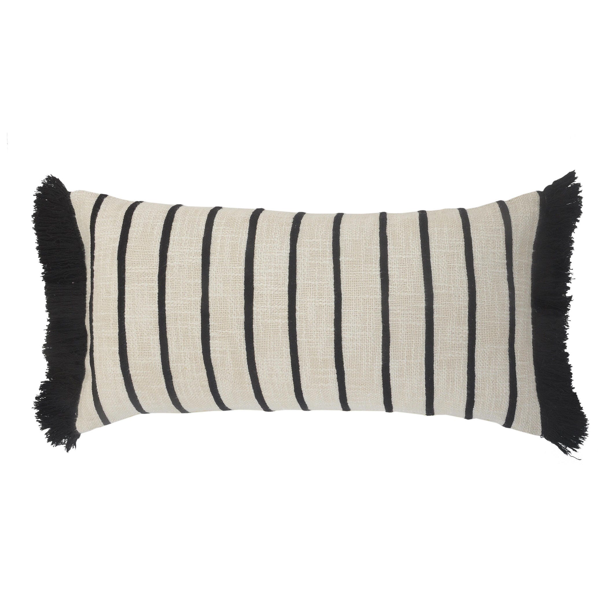 Suvii Home Ellie Fringed Lumbar Decorative Throw Pillow, , large