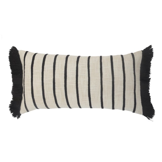 Suvii Home Ellie Fringed Lumbar Decorative Throw Pillow