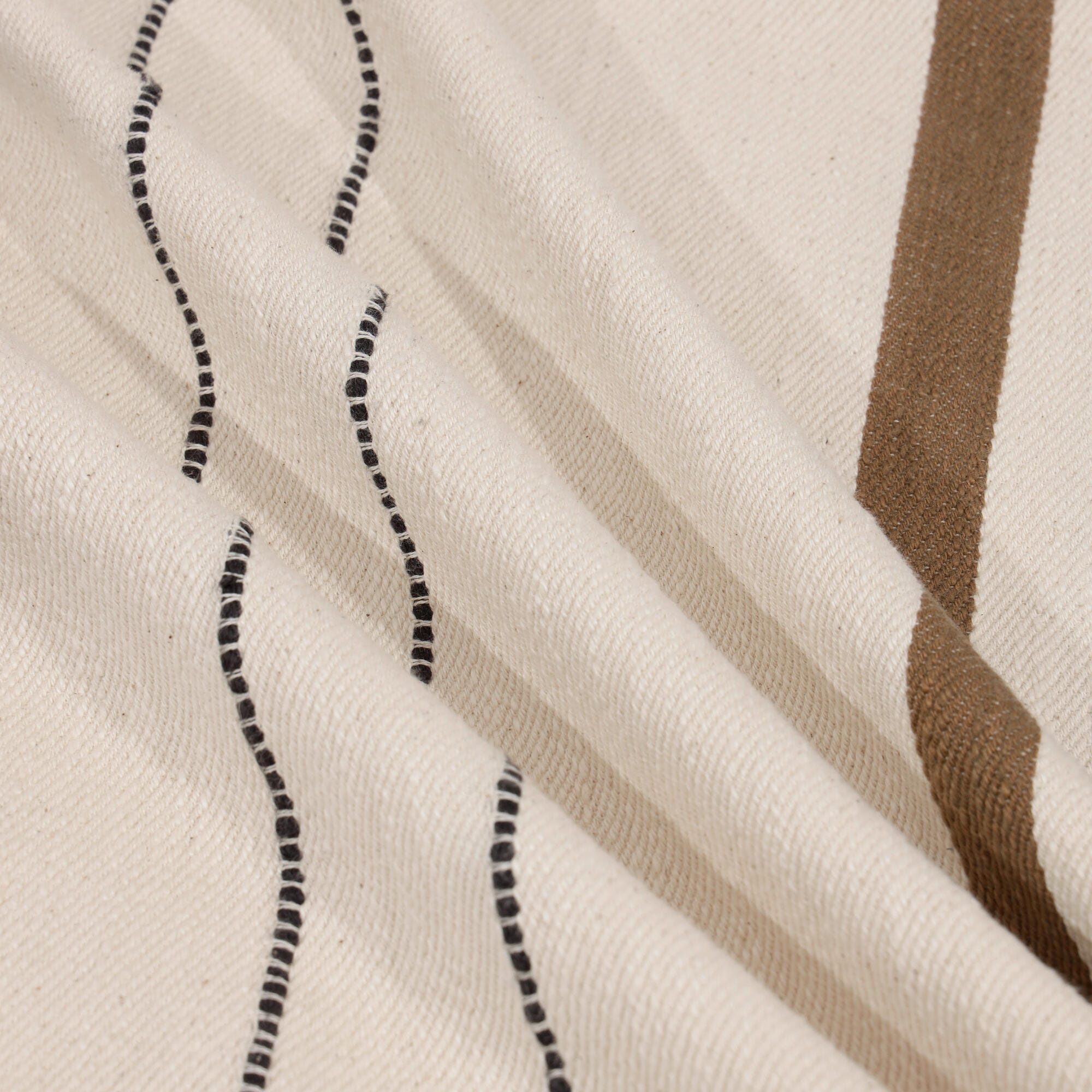 Suvii Home Sophie Striped Decorative Throw Pillow, Ivory/Brown, large