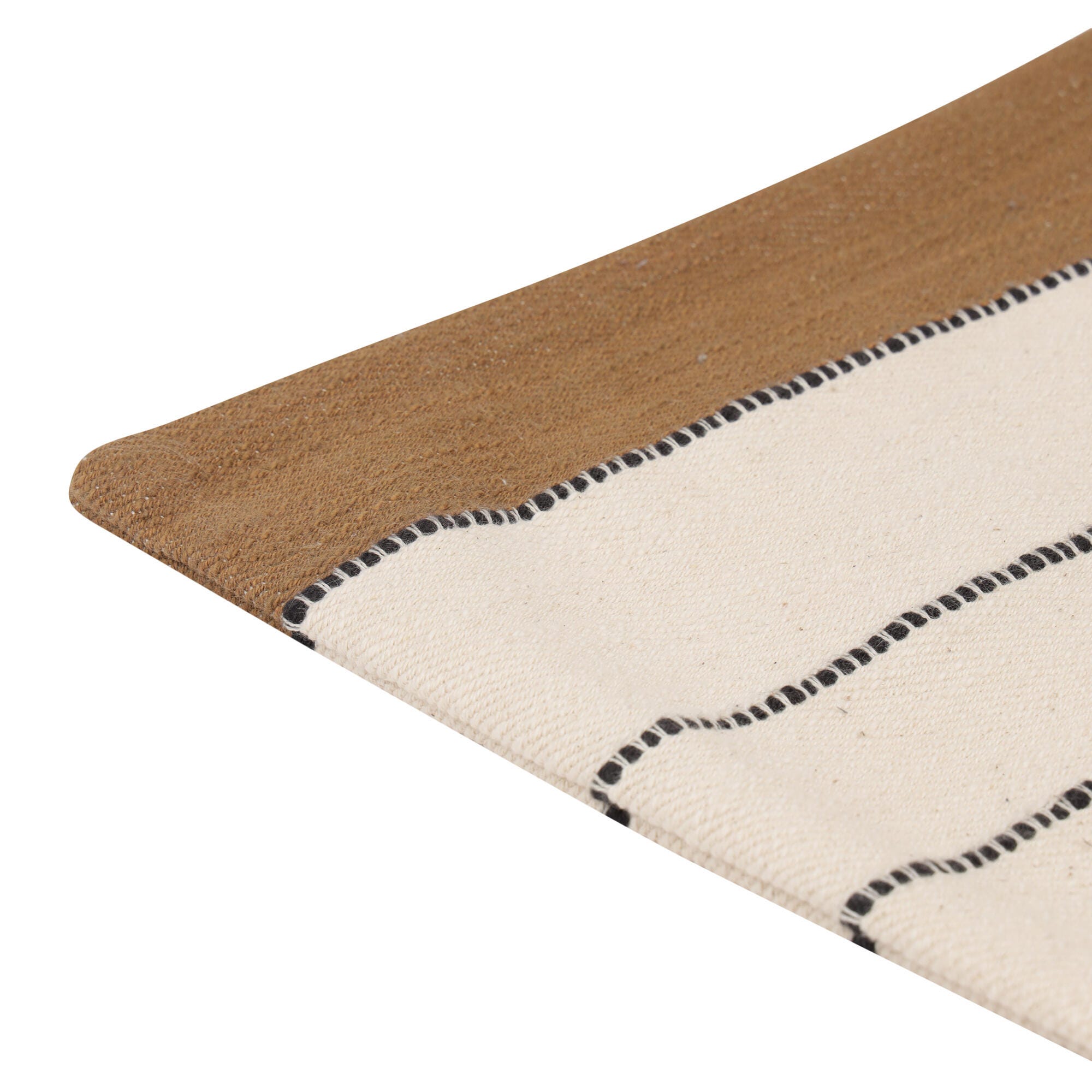 Suvii Home Sophie Striped Decorative Throw Pillow, Ivory/Brown, large