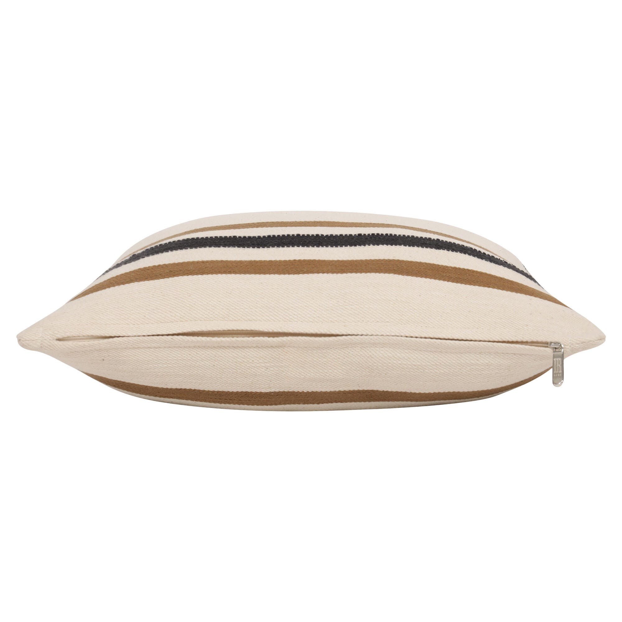Suvii Home Sophie Striped Decorative Throw Pillow, Ivory/Brown, large