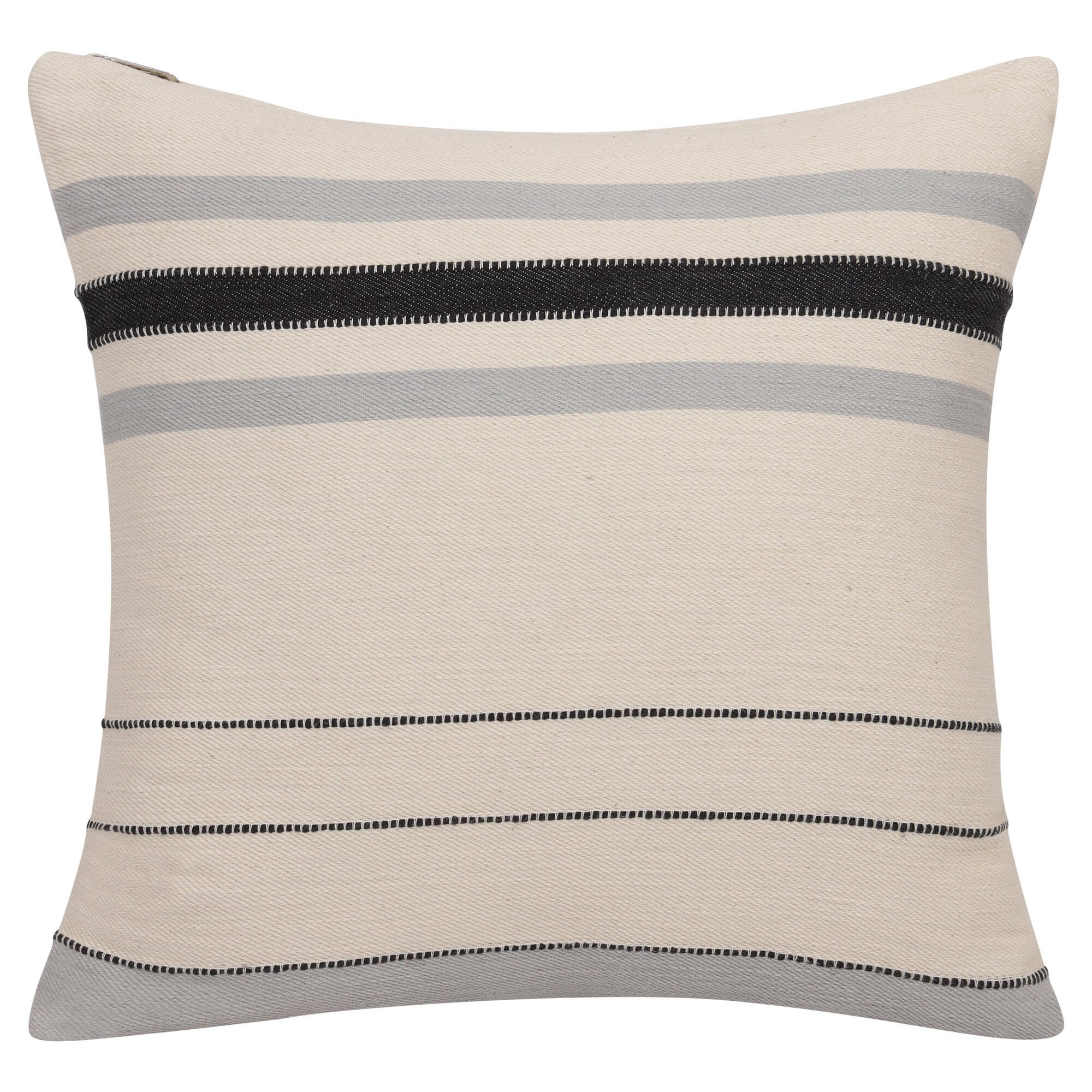 Suvii Home Sophie Striped Decorative Throw Pillow, Ivory/Gray, large