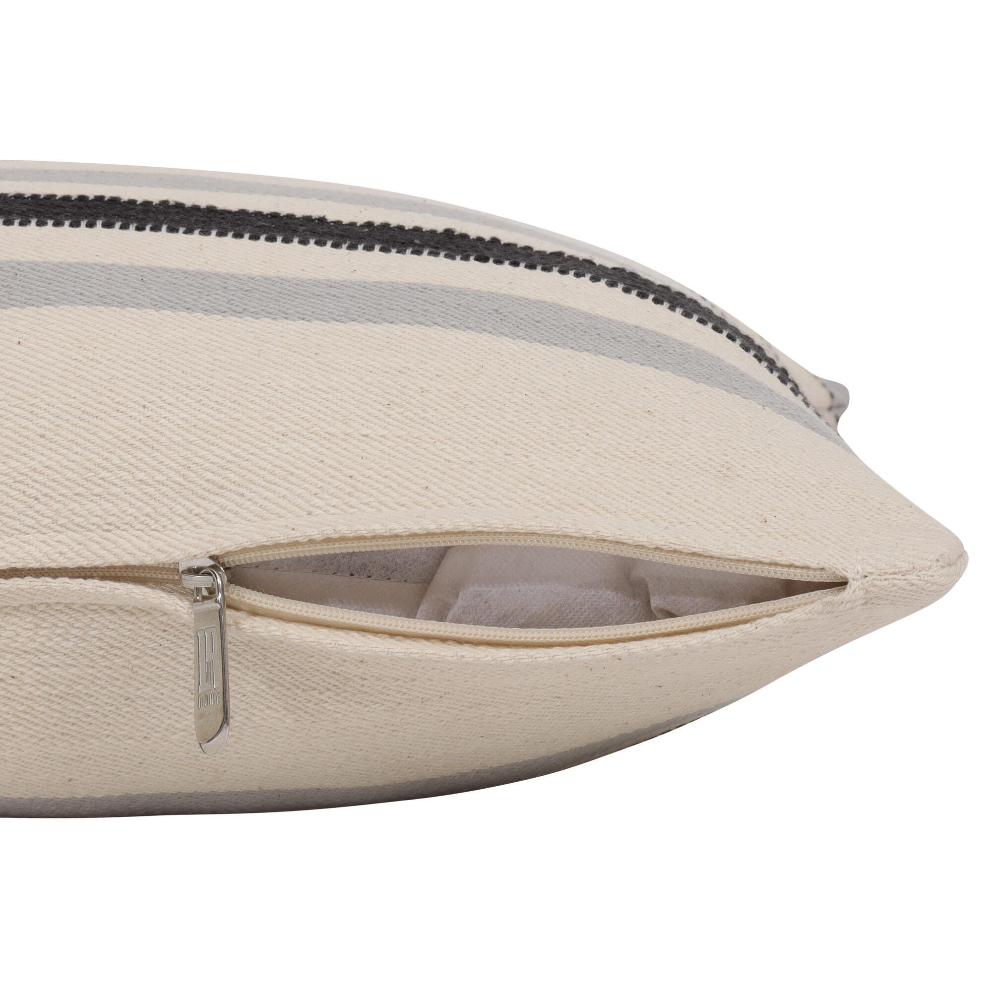 Suvii Home Sophie Striped Decorative Throw Pillow, Ivory/Gray, large