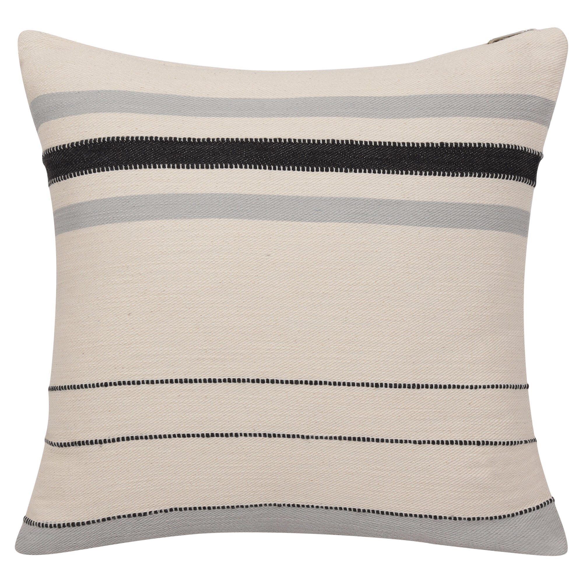 Suvii Home Sophie Striped Decorative Throw Pillow, Ivory/Gray, large