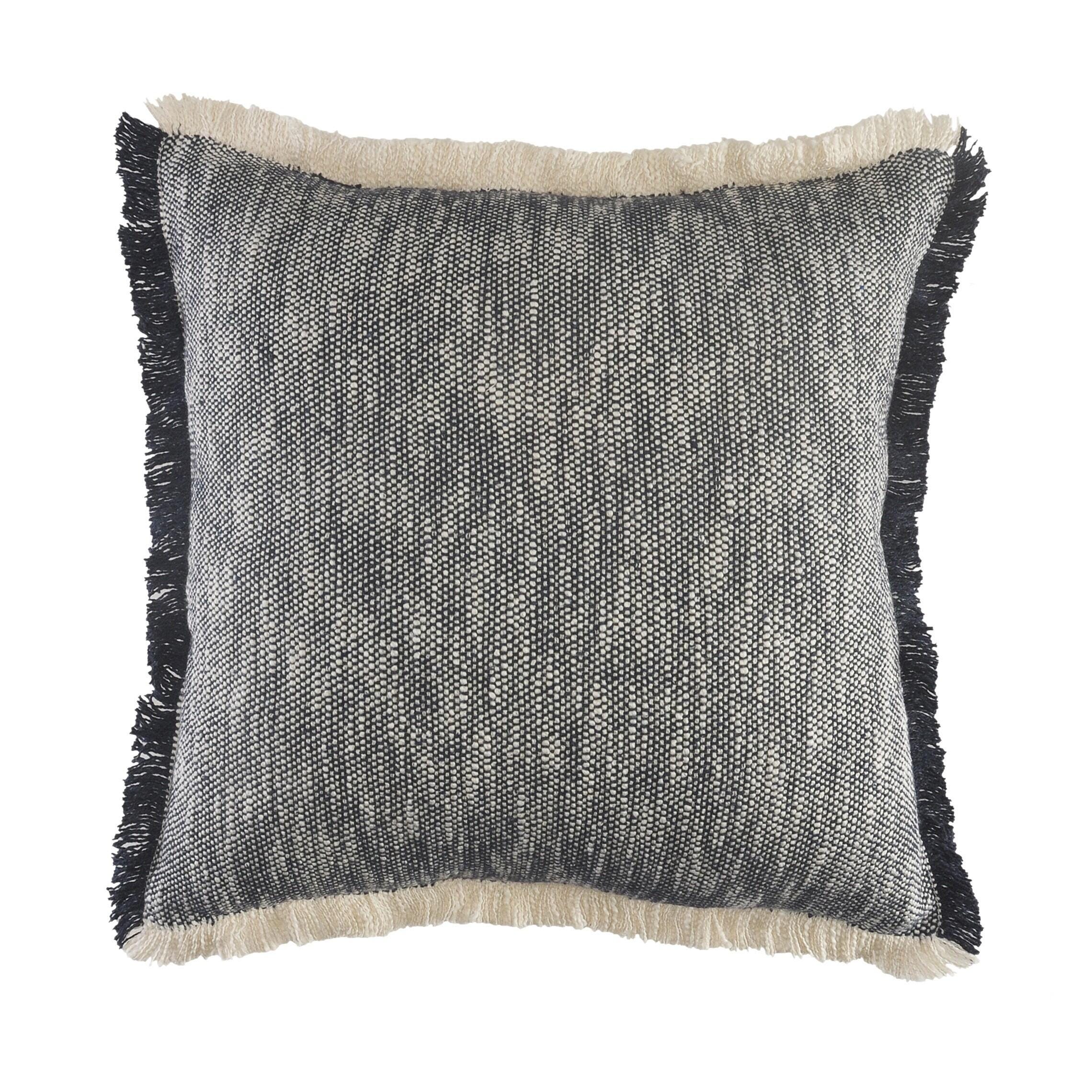 Suvii Home Athena Woven Decorative Throw Pillow, Dark Blue/White, large