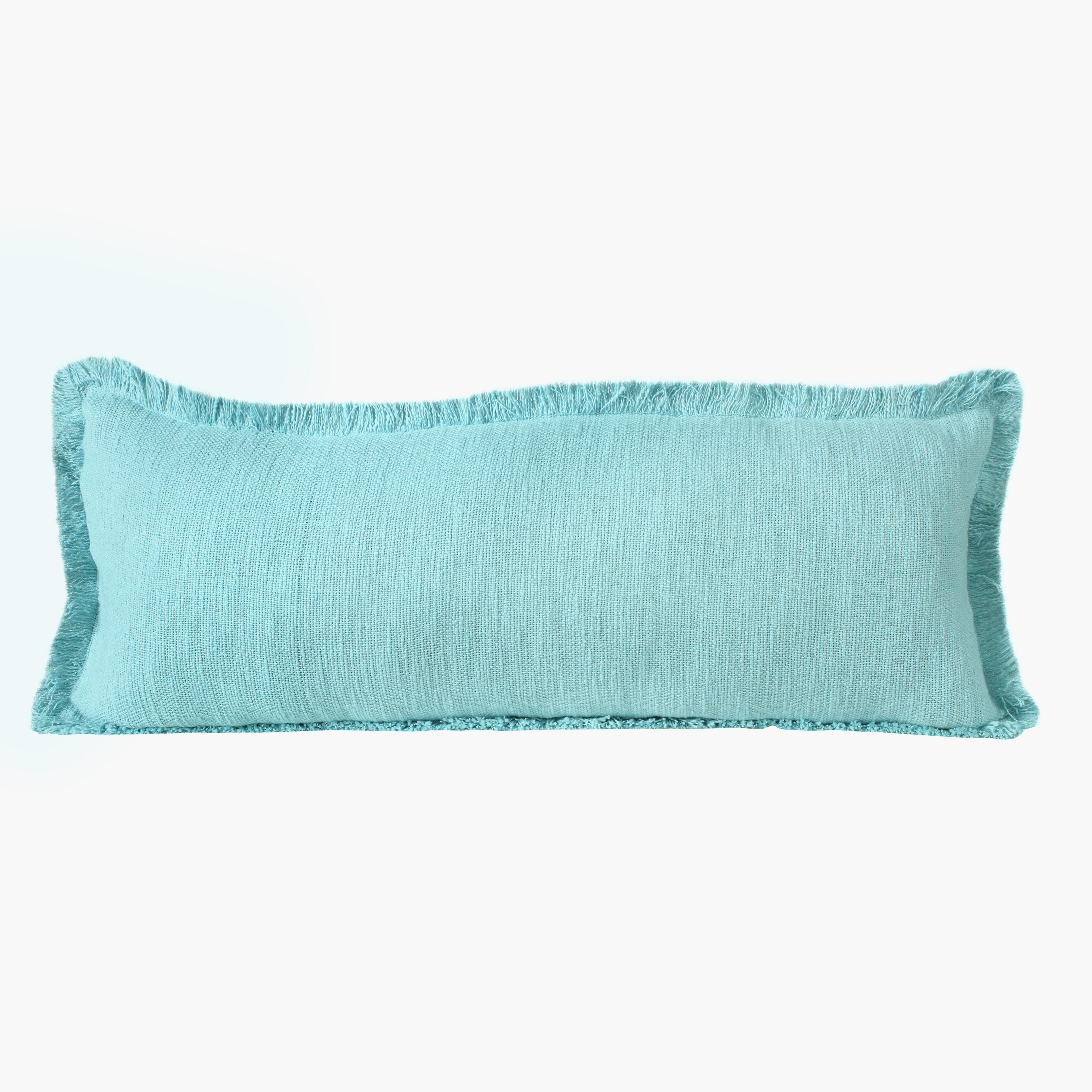 Suvii Home Athena Solid Lumbar Decorative Throw Pillow, Light Blue, large