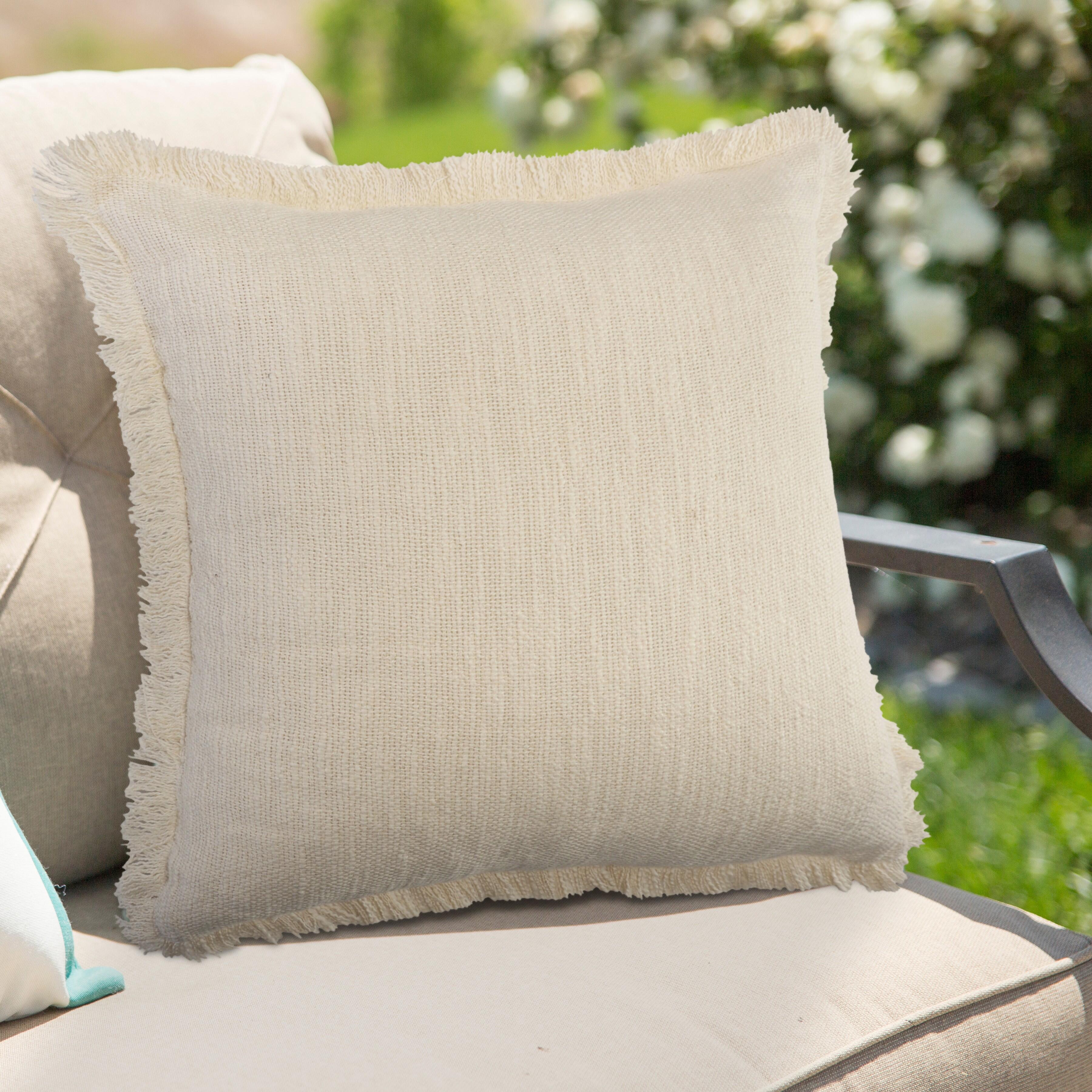 Suvii Home Athena Solid Decorative Throw Pillow, Off-White/Cream, rollover