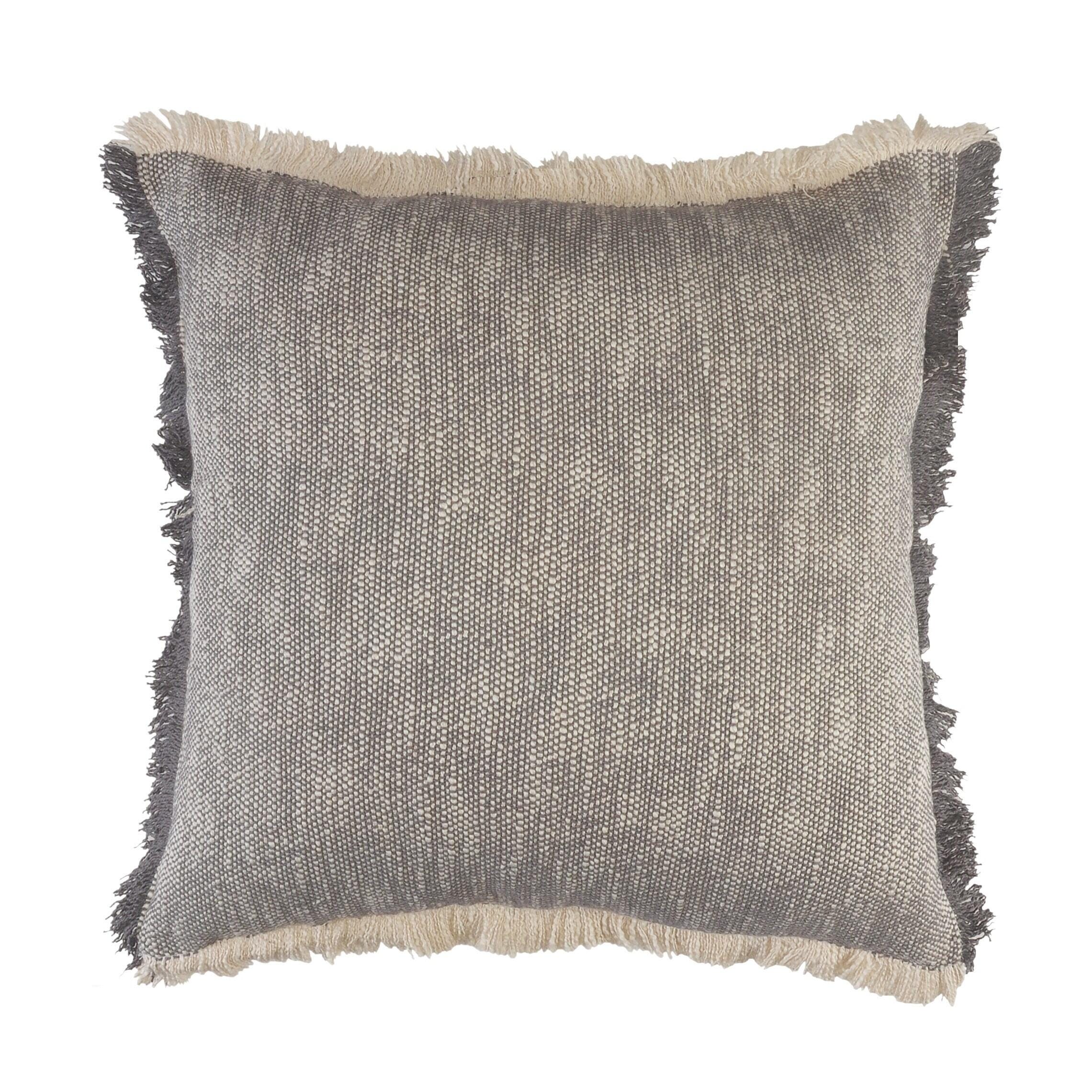 Suvii Home Athena Woven Decorative Throw Pillow, Gray/White, large