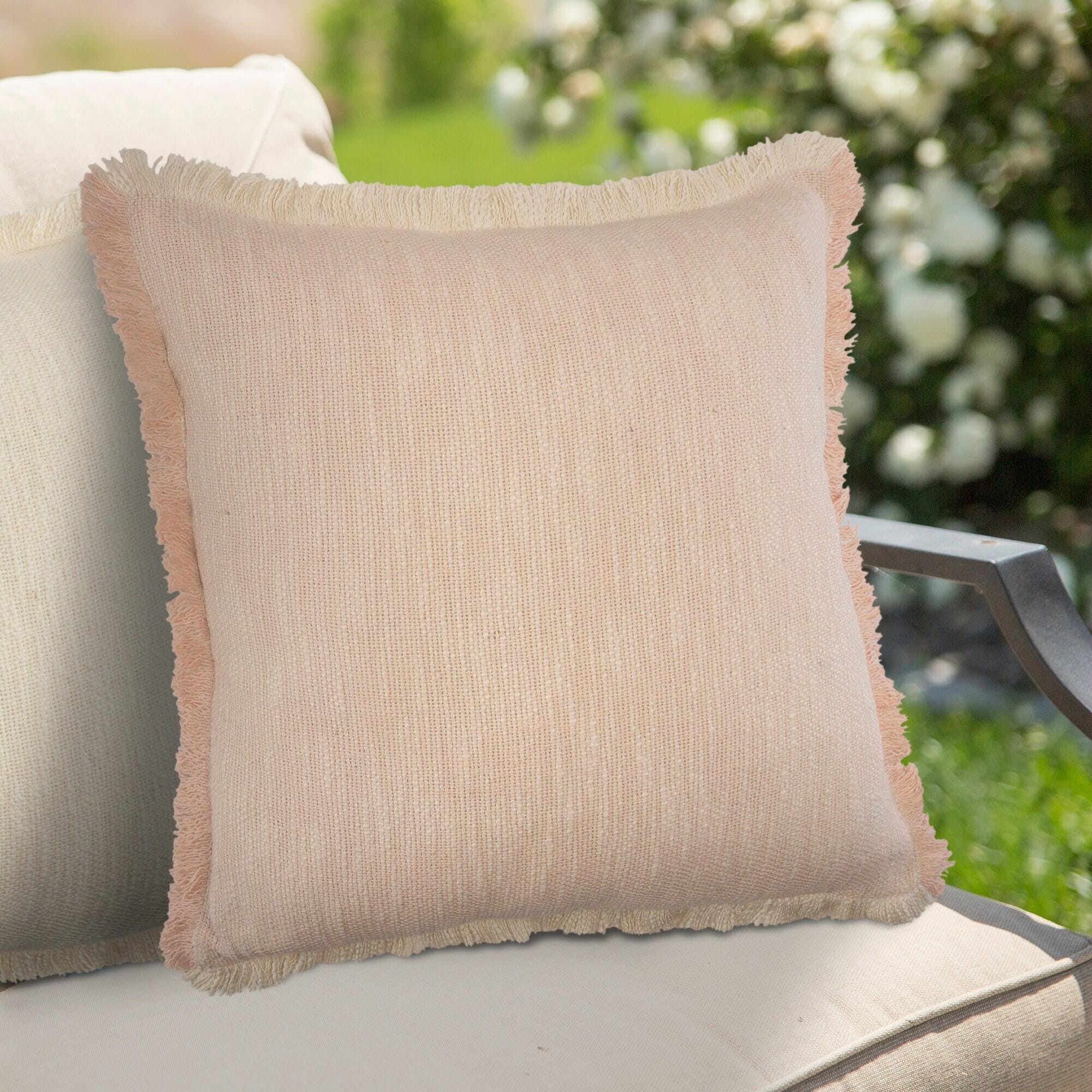 Suvii Home Athena Square Decorative Throw Pillow, Light Pink/Cream, rollover