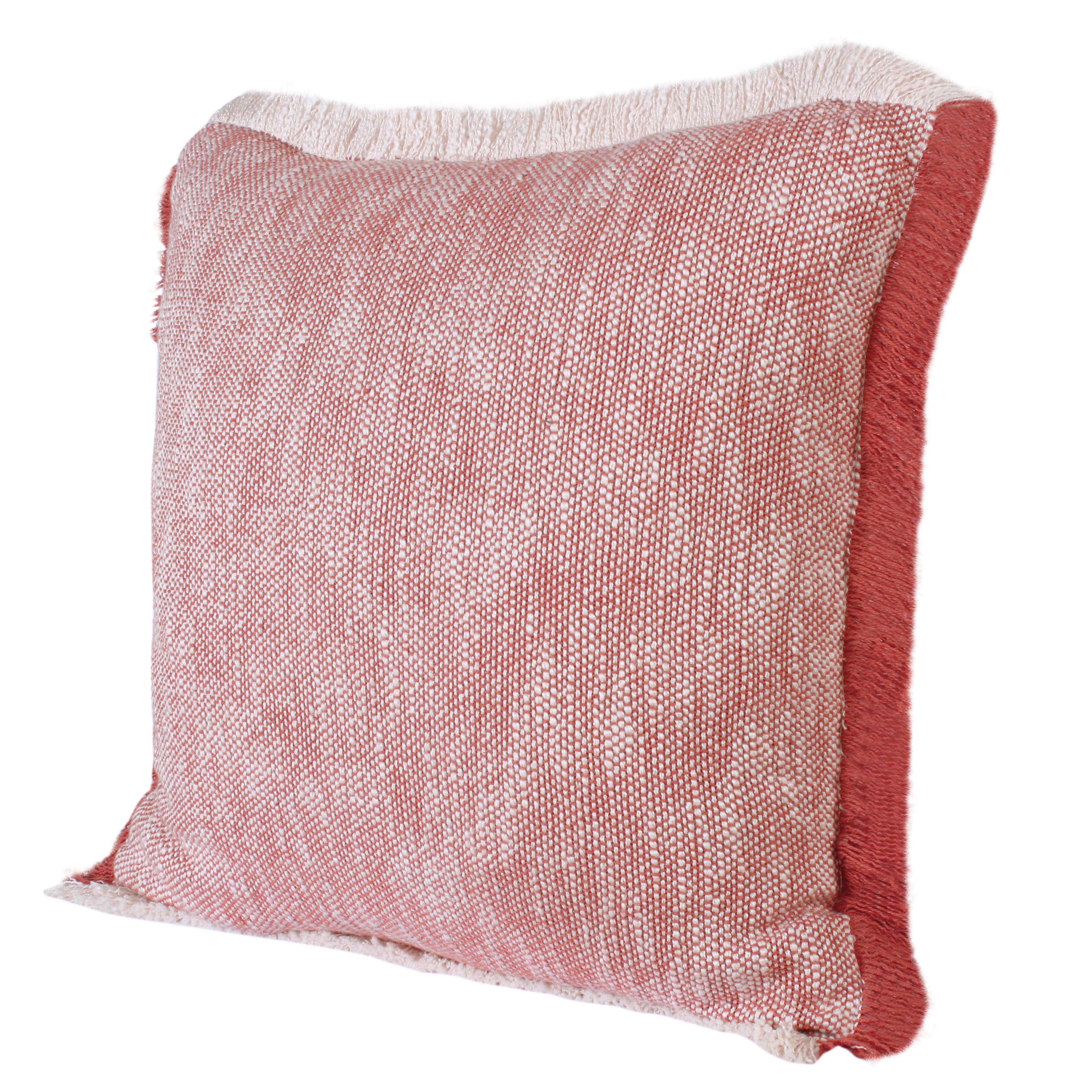 Suvii Home Athena Square Decorative Throw Pillow, Auburn Red/White, large