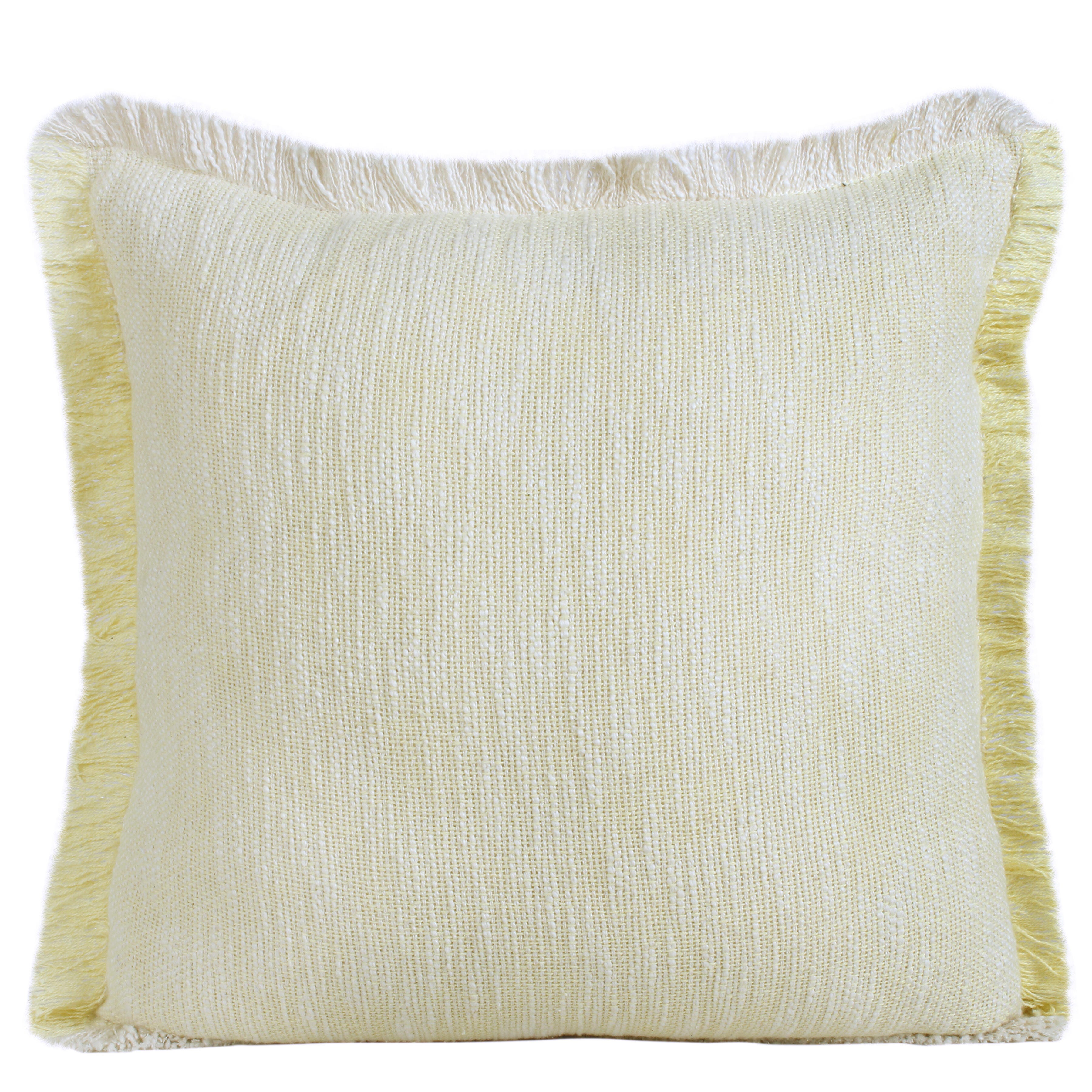 Suvii Home Athena Woven Decorative Throw Pillow, Light Yellow/White, large