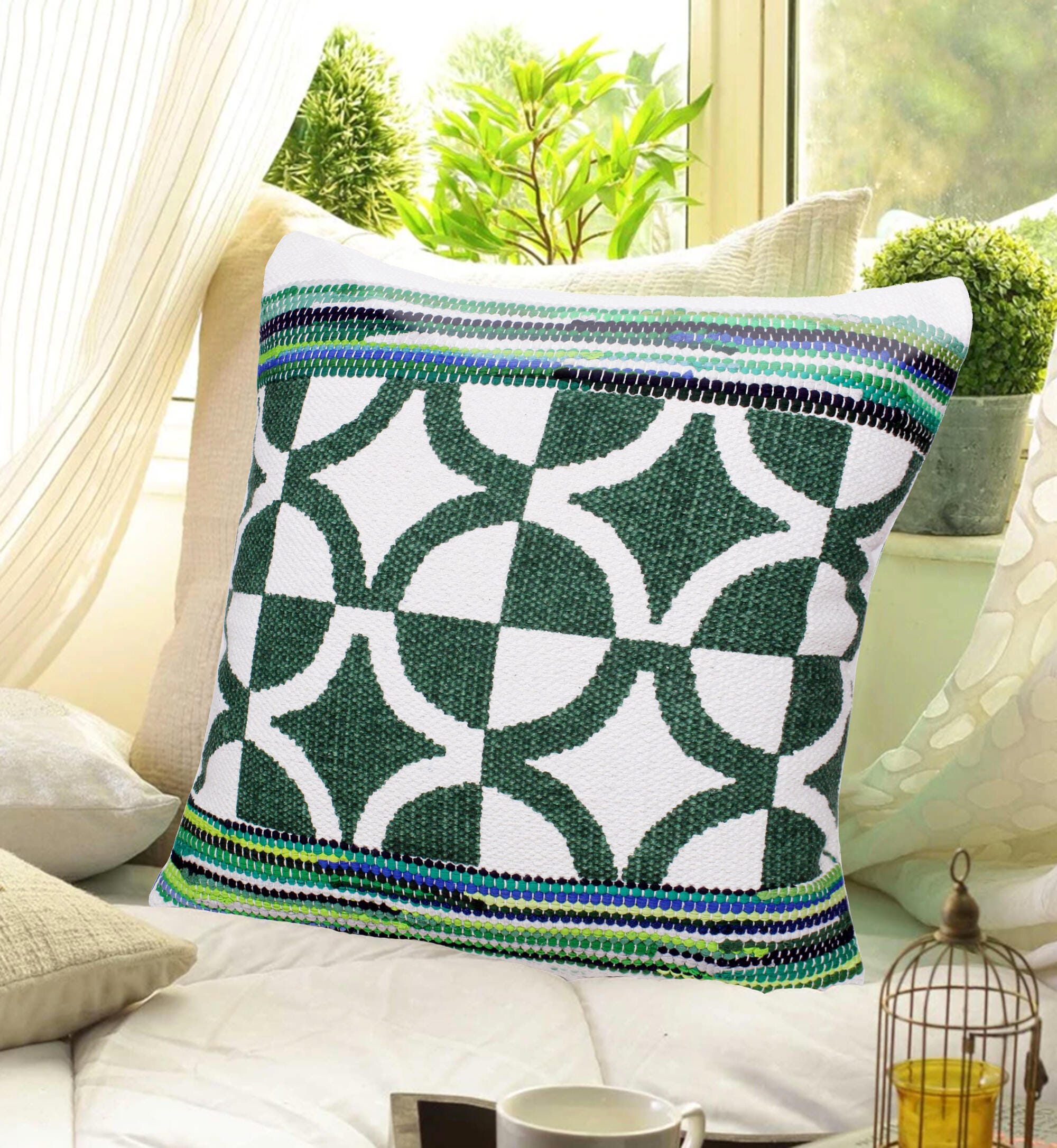 Suvii Home Madison Bordered Decorative Throw Pillow, , large