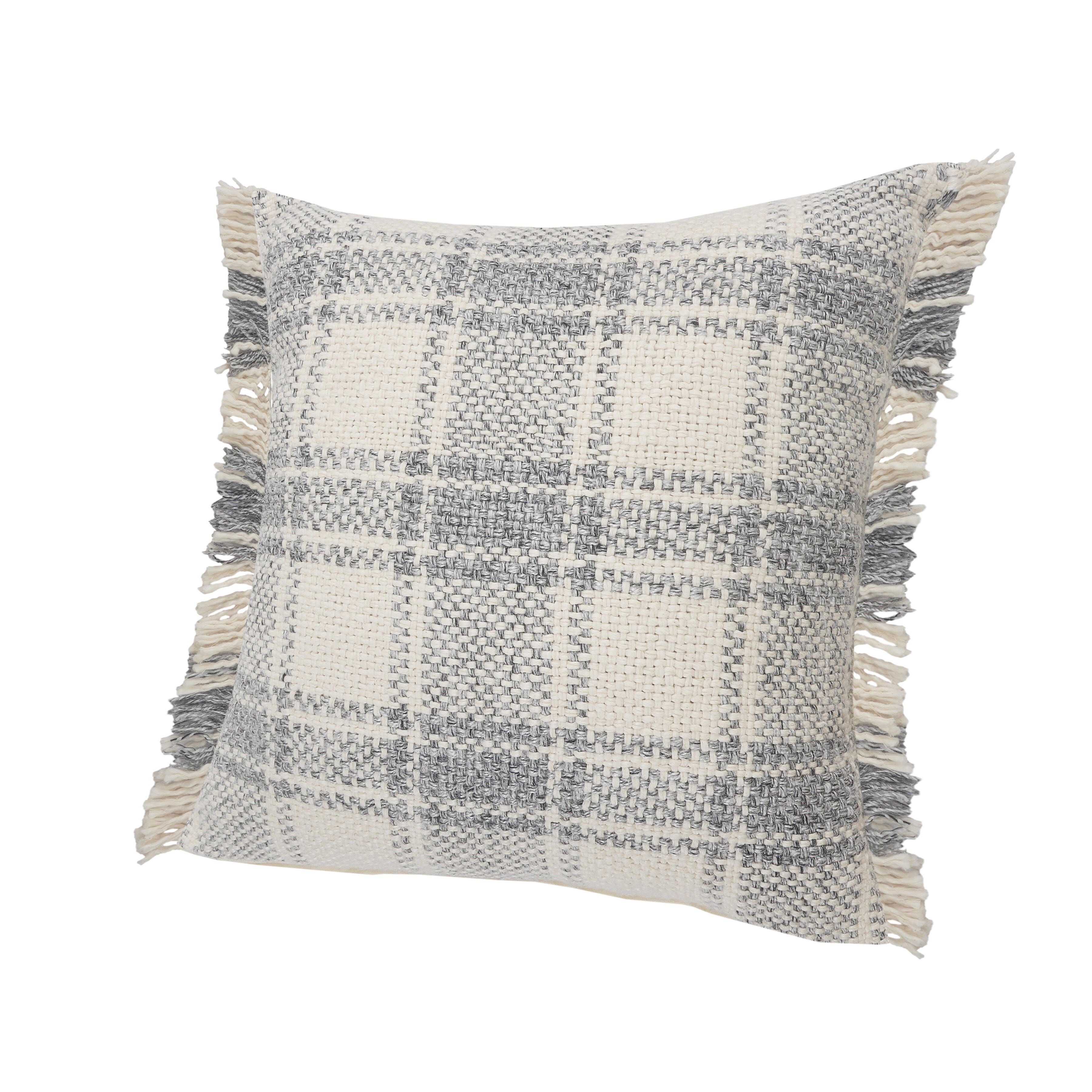 Suvii Home Ella Fringed Decorative Throw Pillow, , large