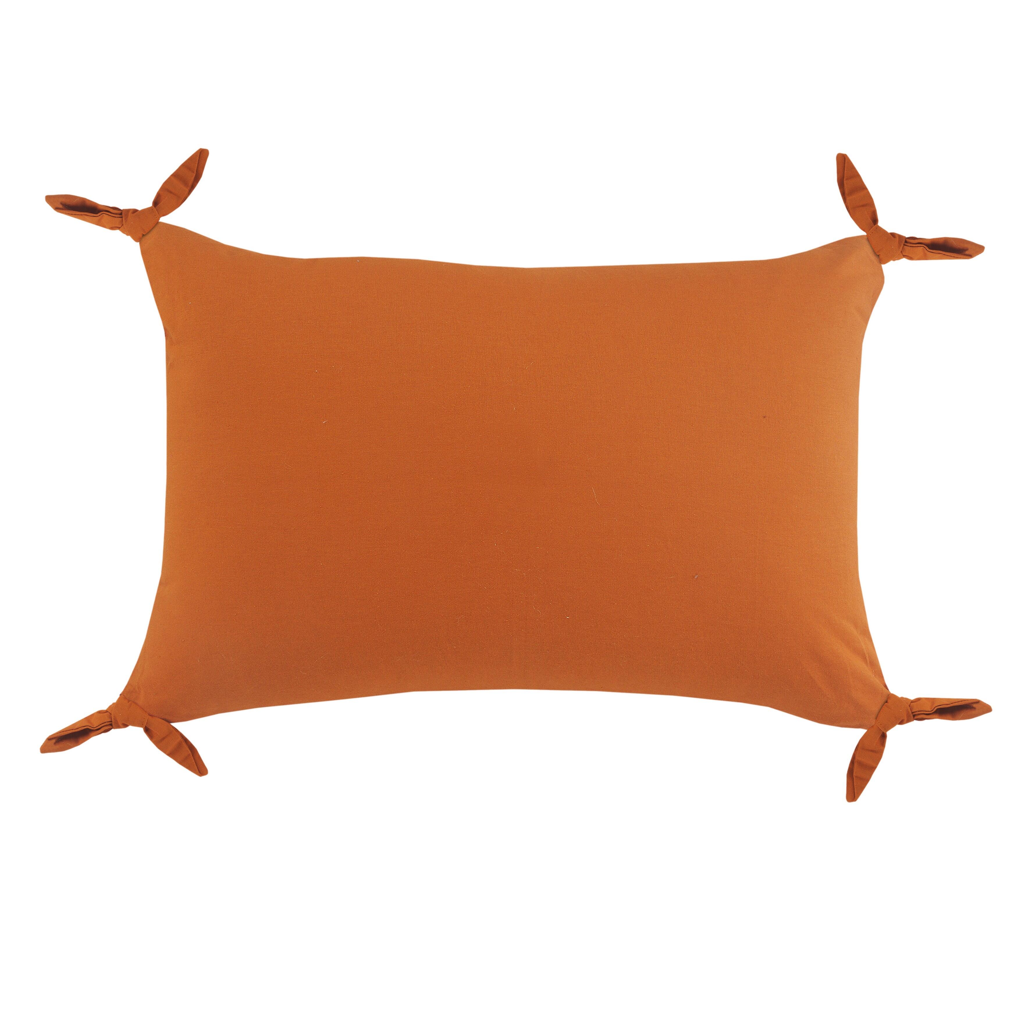 Suvii Home Alice Lumbar Decorative Throw Pillow, Burnt Orange, large