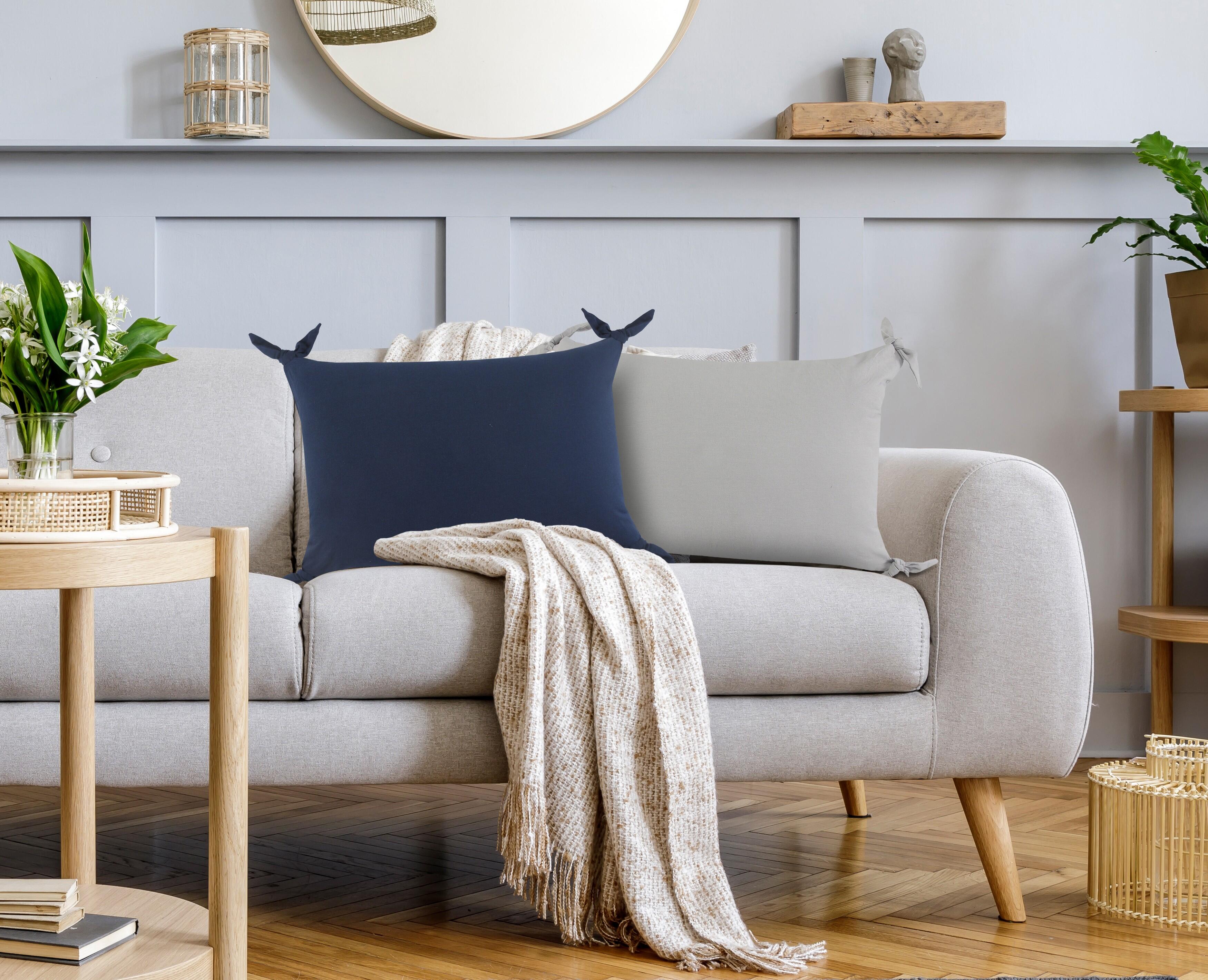 Suvii Home Alice Lumbar Decorative Throw Pillow, Navy Blue, rollover
