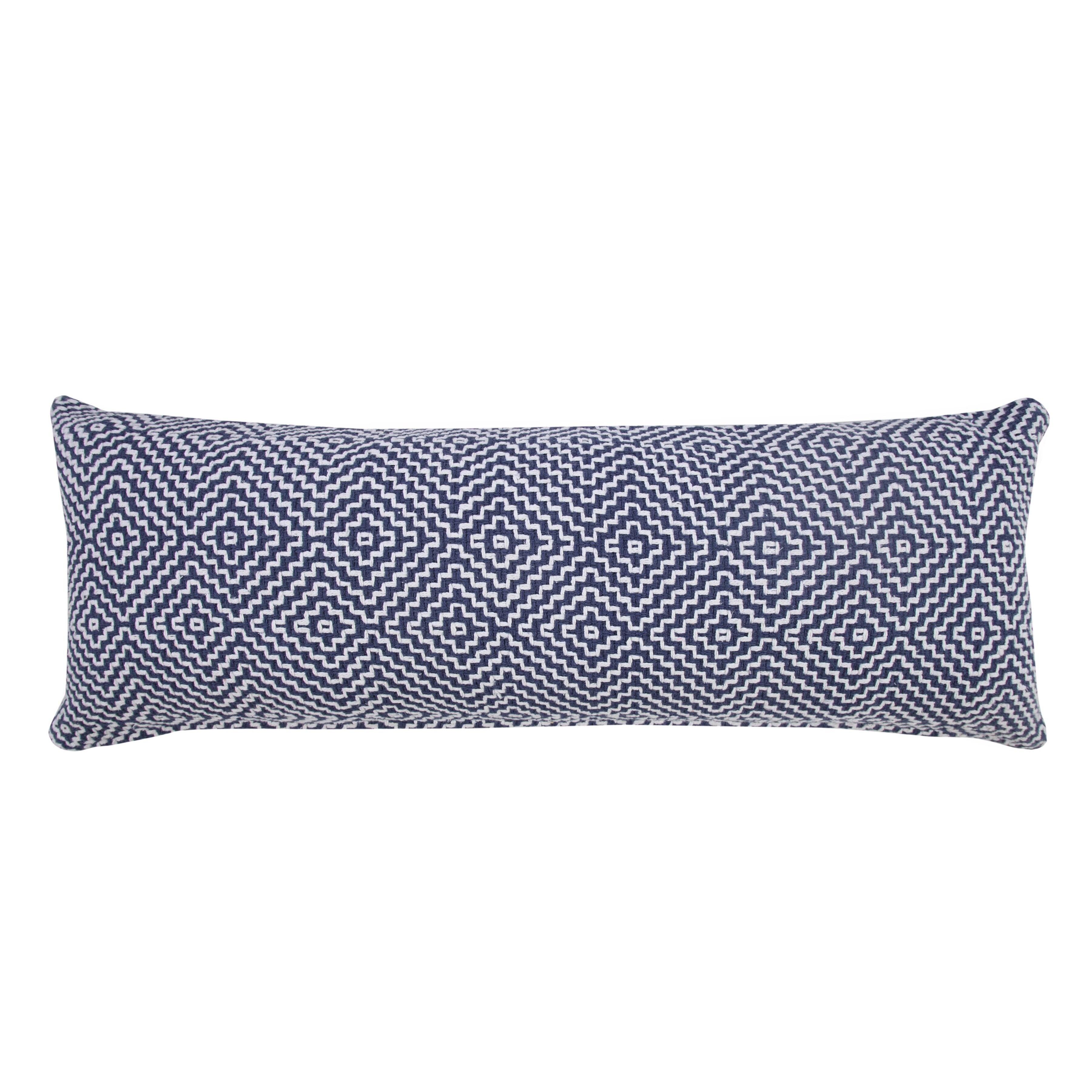 Suvii Home Gabriella Lumbar Decorative Throw Pillow, Blue/White, large