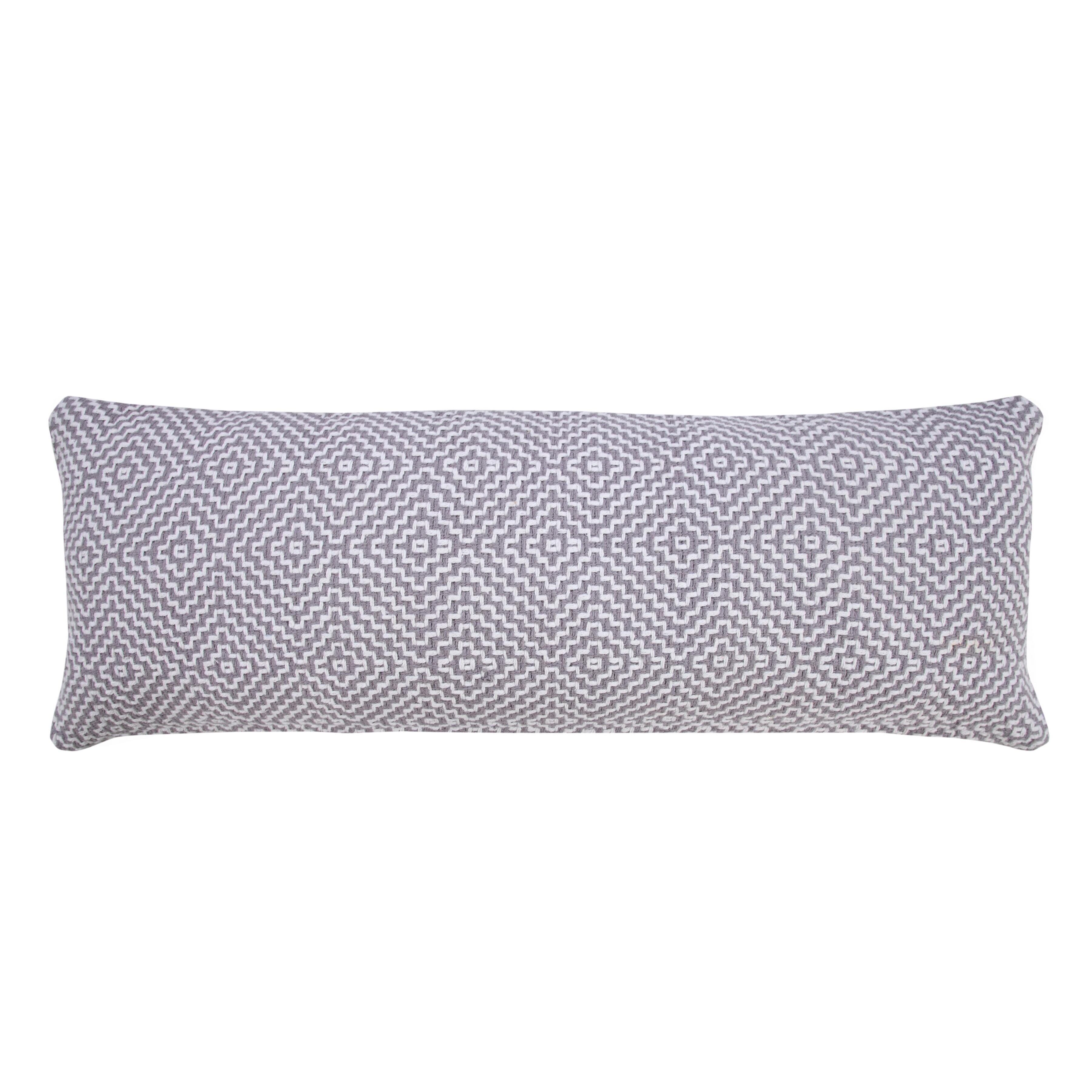 Suvii Home Gabriella Lumbar Decorative Throw Pillow, Gray/White, large