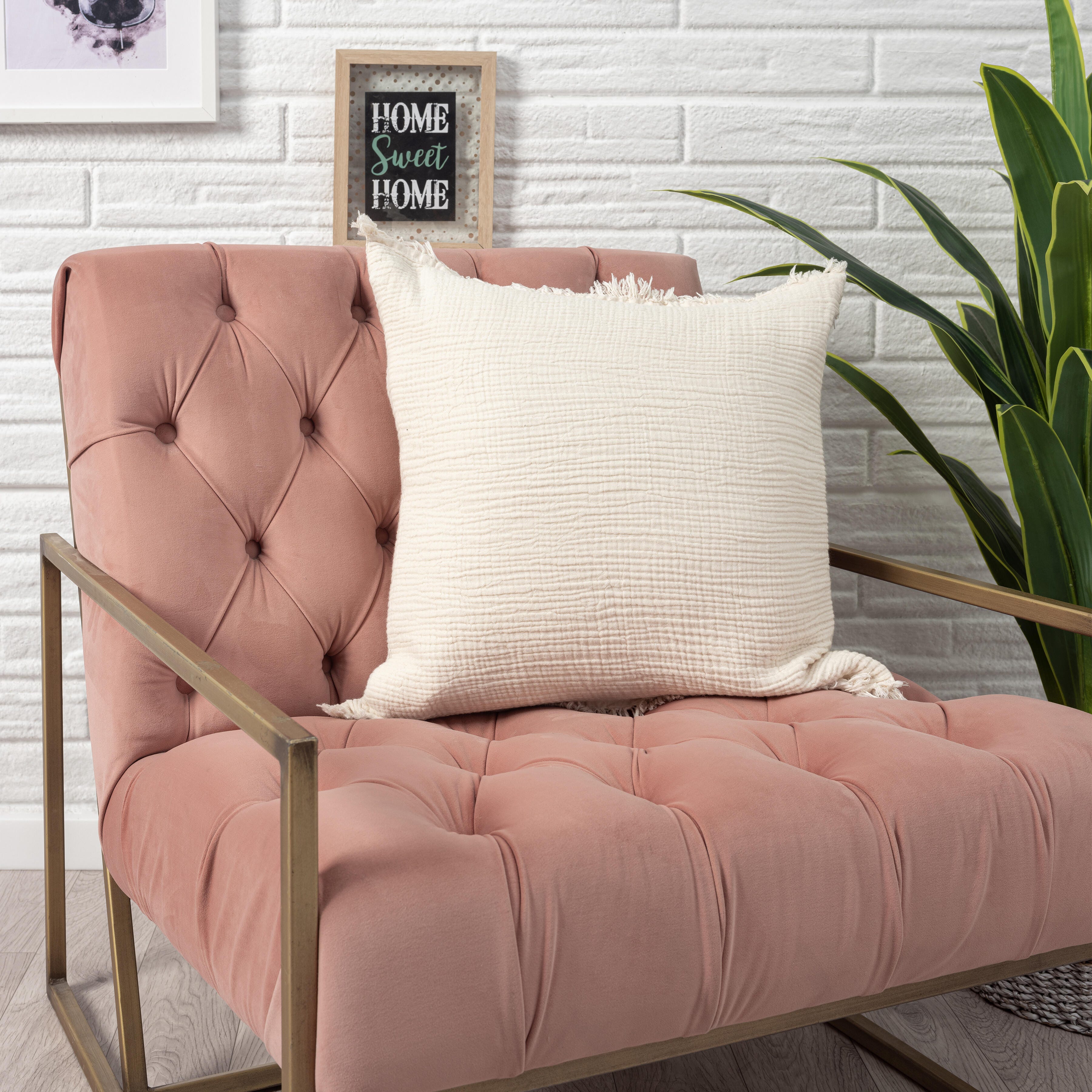 Suvii Home Luna Decorative Throw Pillow, Natural, rollover