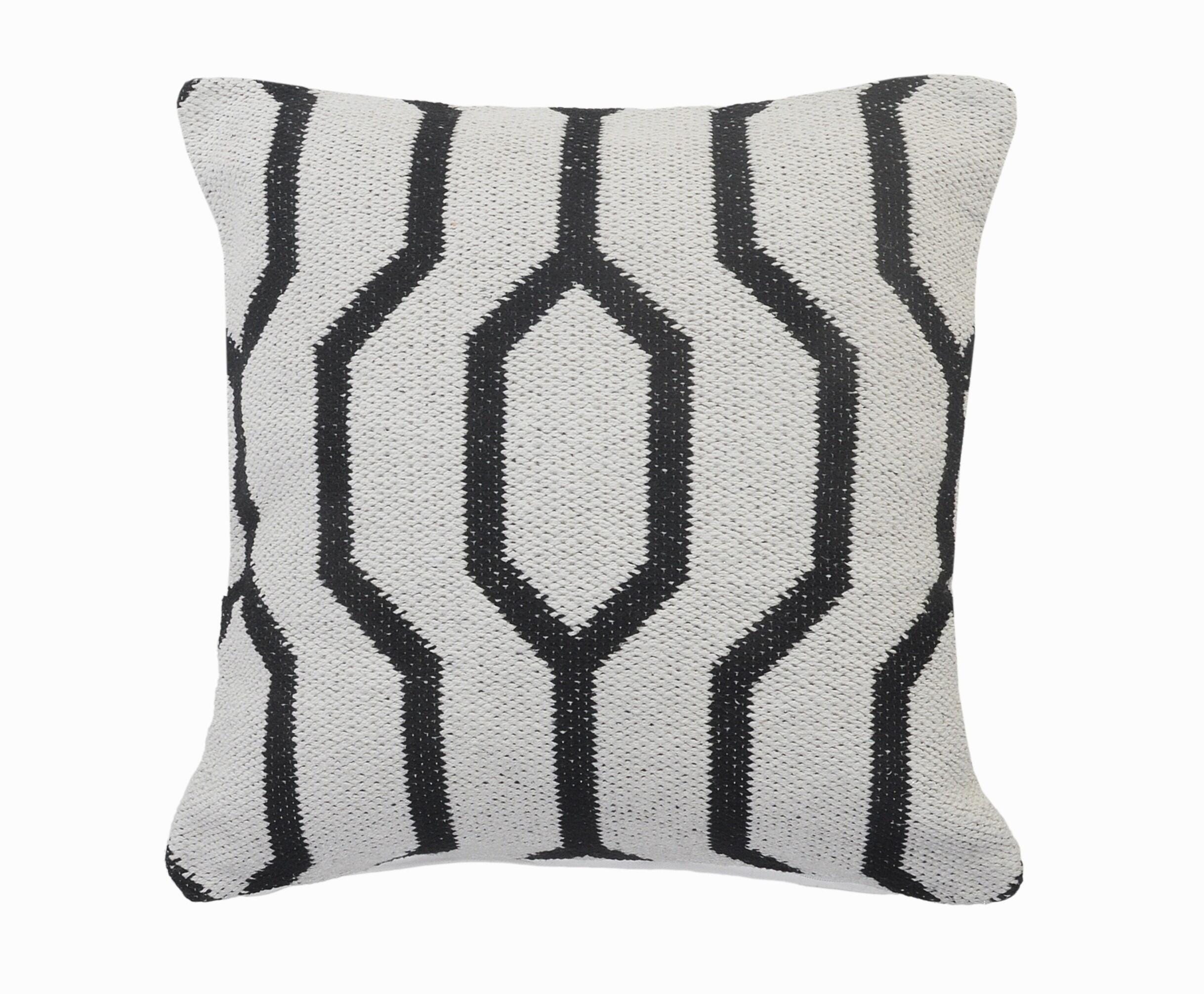 Suvii Home Eva Geometric Decorative Throw Pillow, White/Black, large
