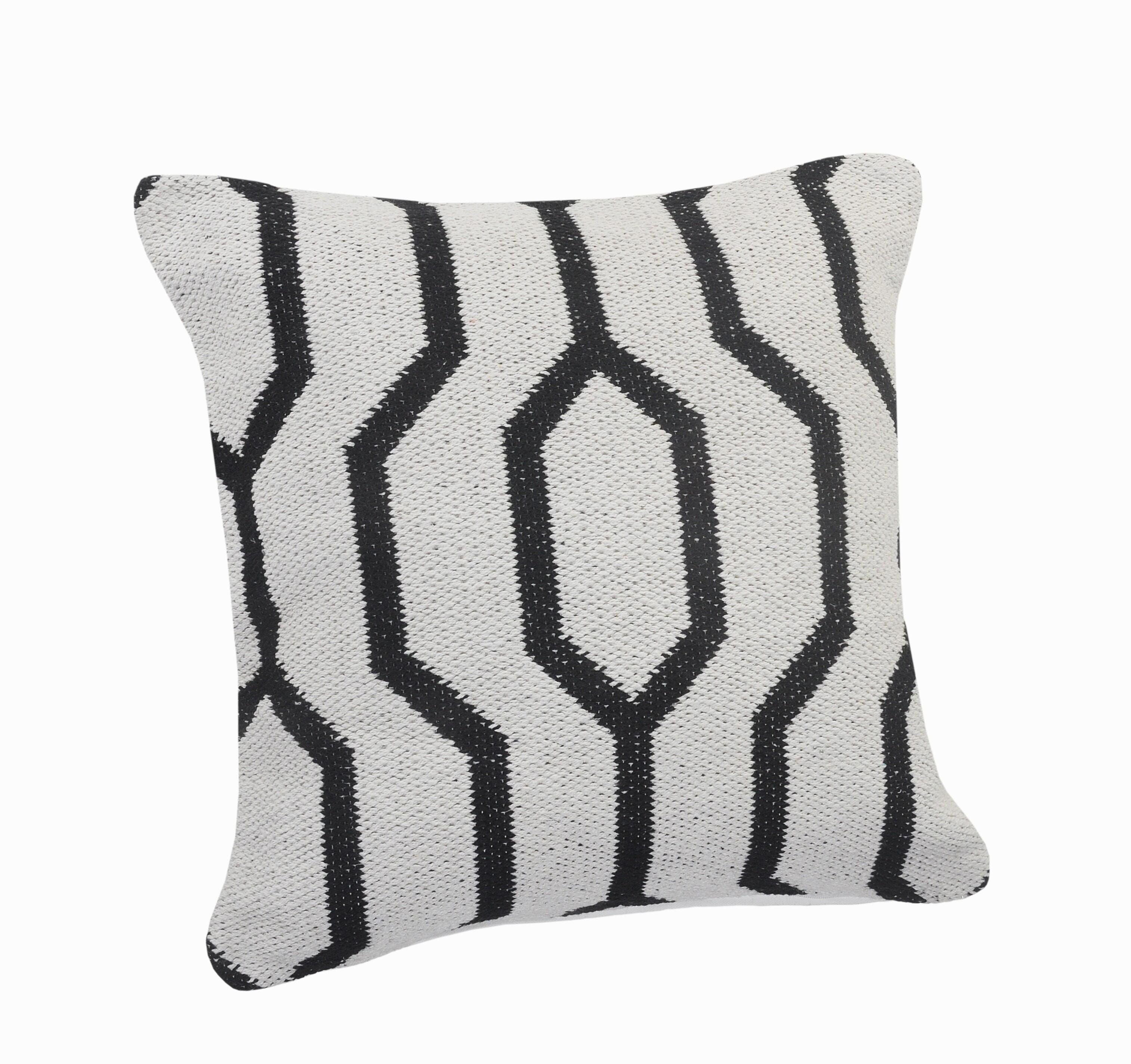 Suvii Home Eva Geometric Decorative Throw Pillow, White/Black, large
