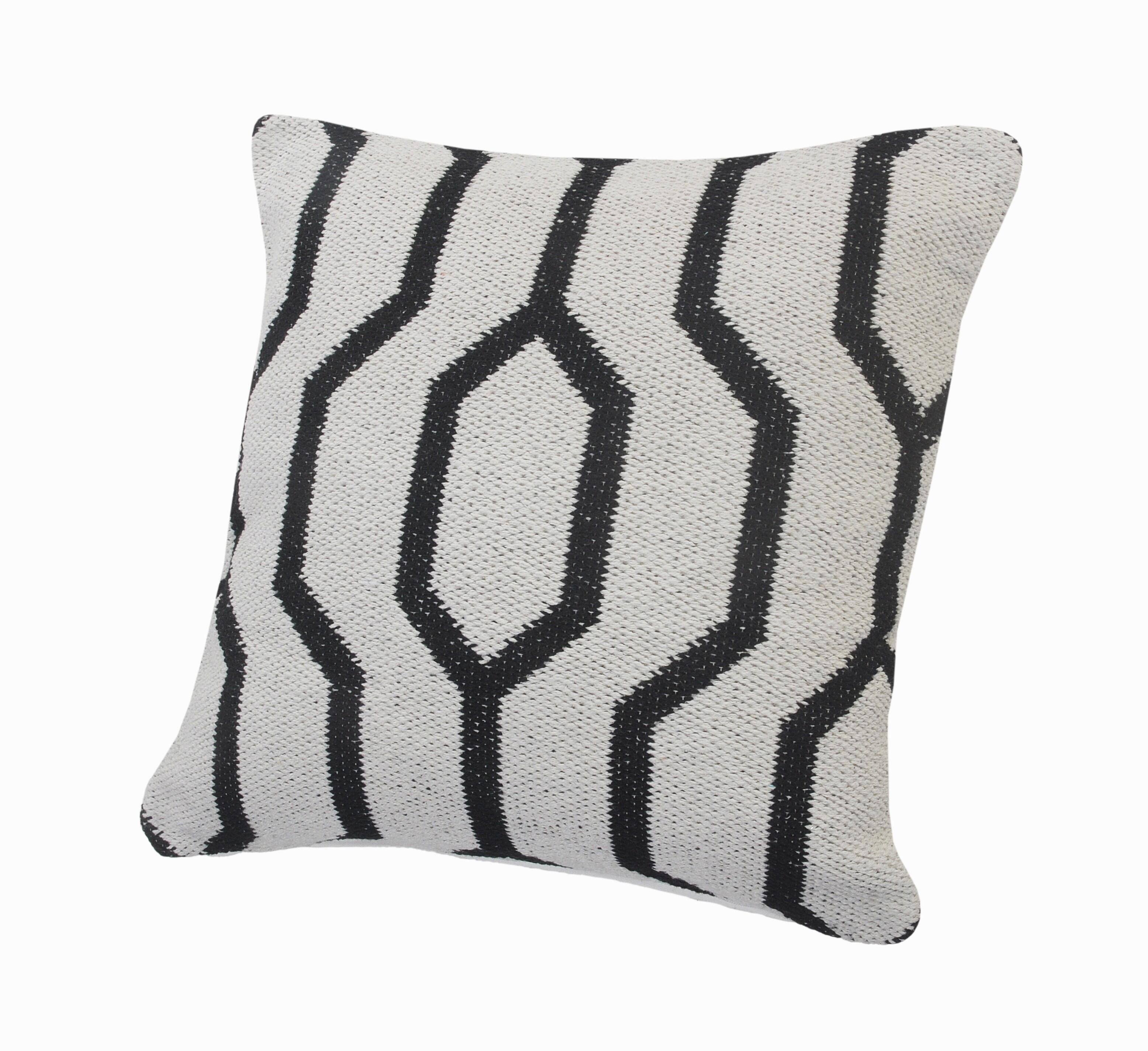 Suvii Home Eva Geometric Decorative Throw Pillow, White/Black, large
