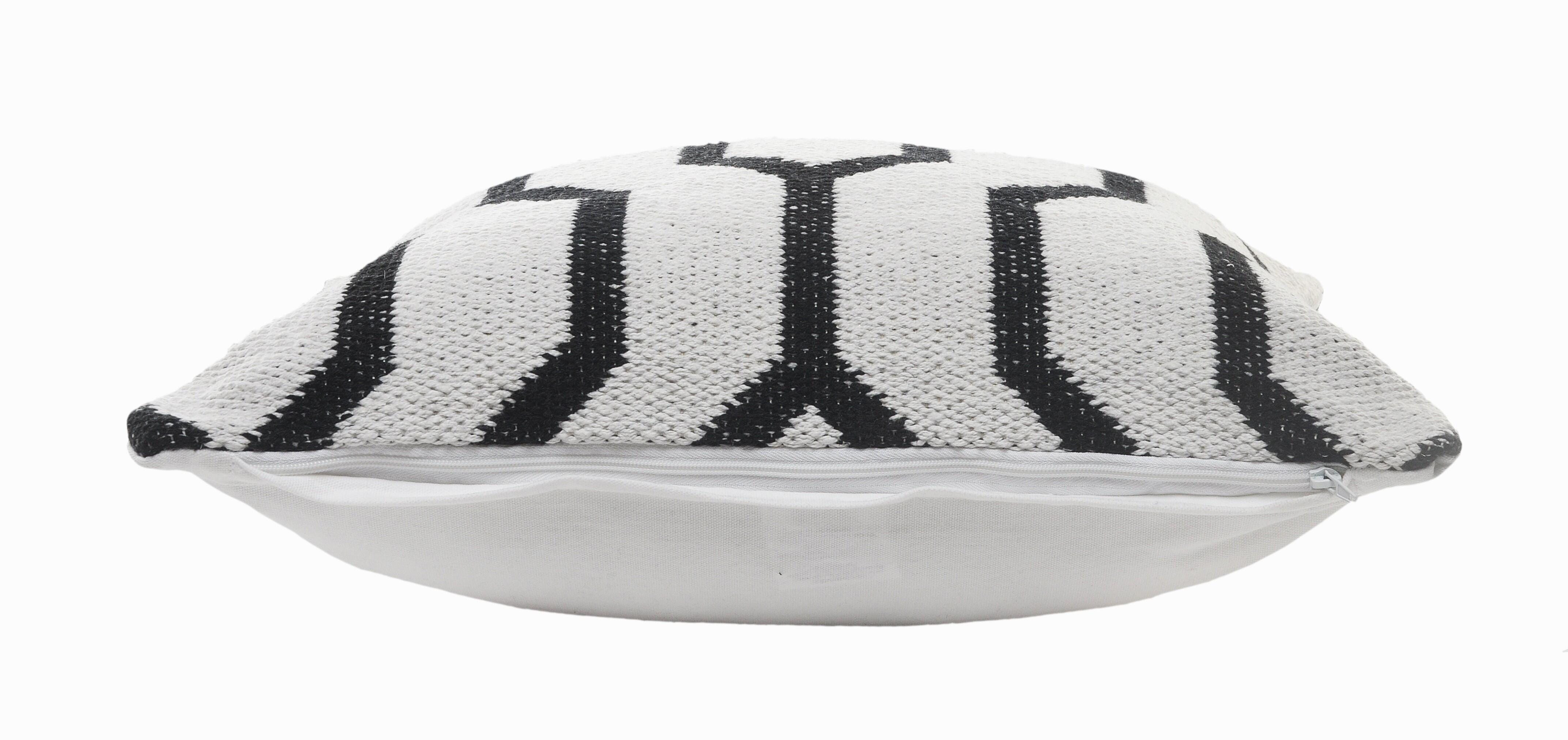 Suvii Home Eva Geometric Decorative Throw Pillow, White/Black, large