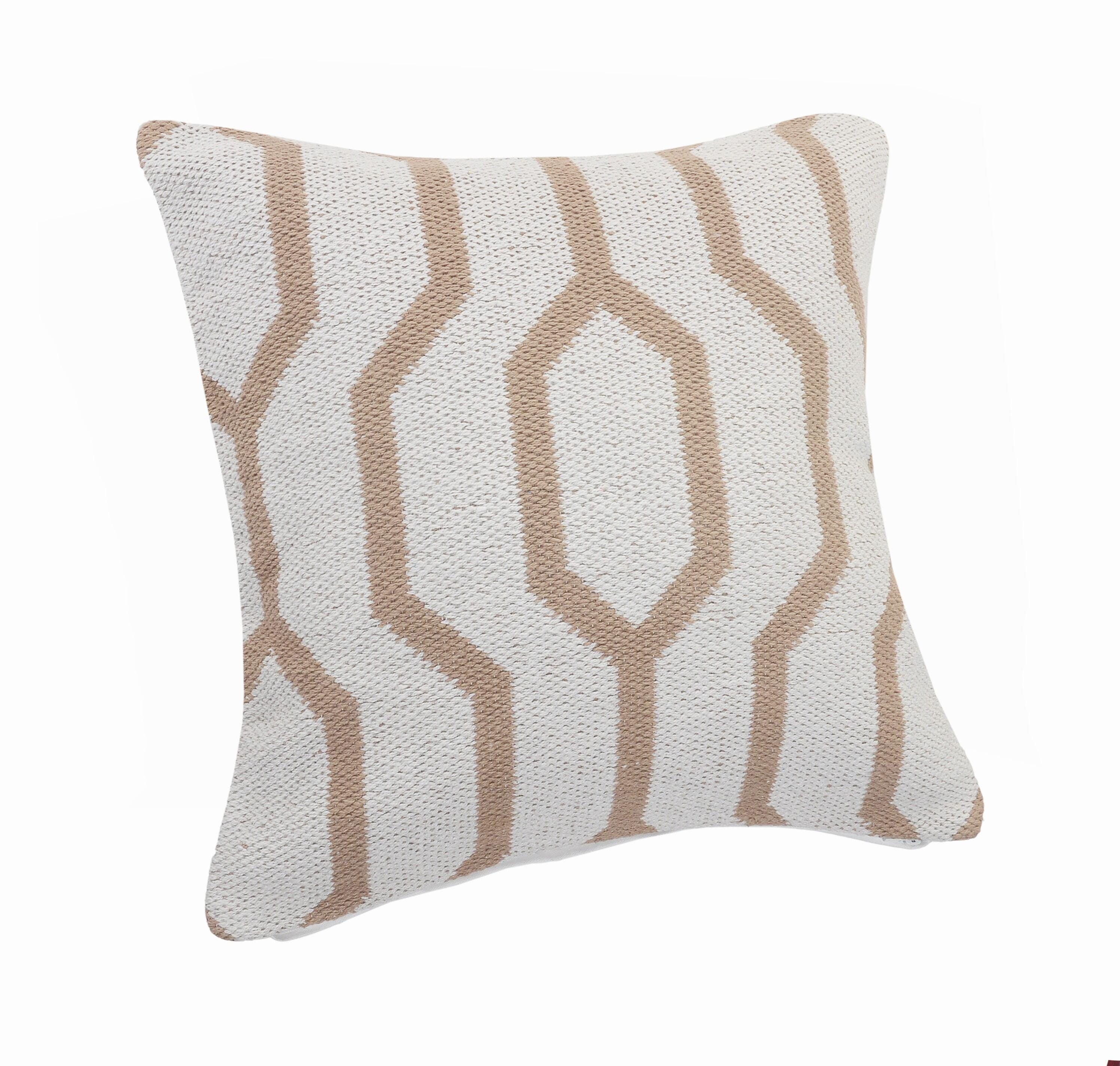 Suvii Home Eva Geometric Decorative Throw Pillow, Hazelnut/White, large