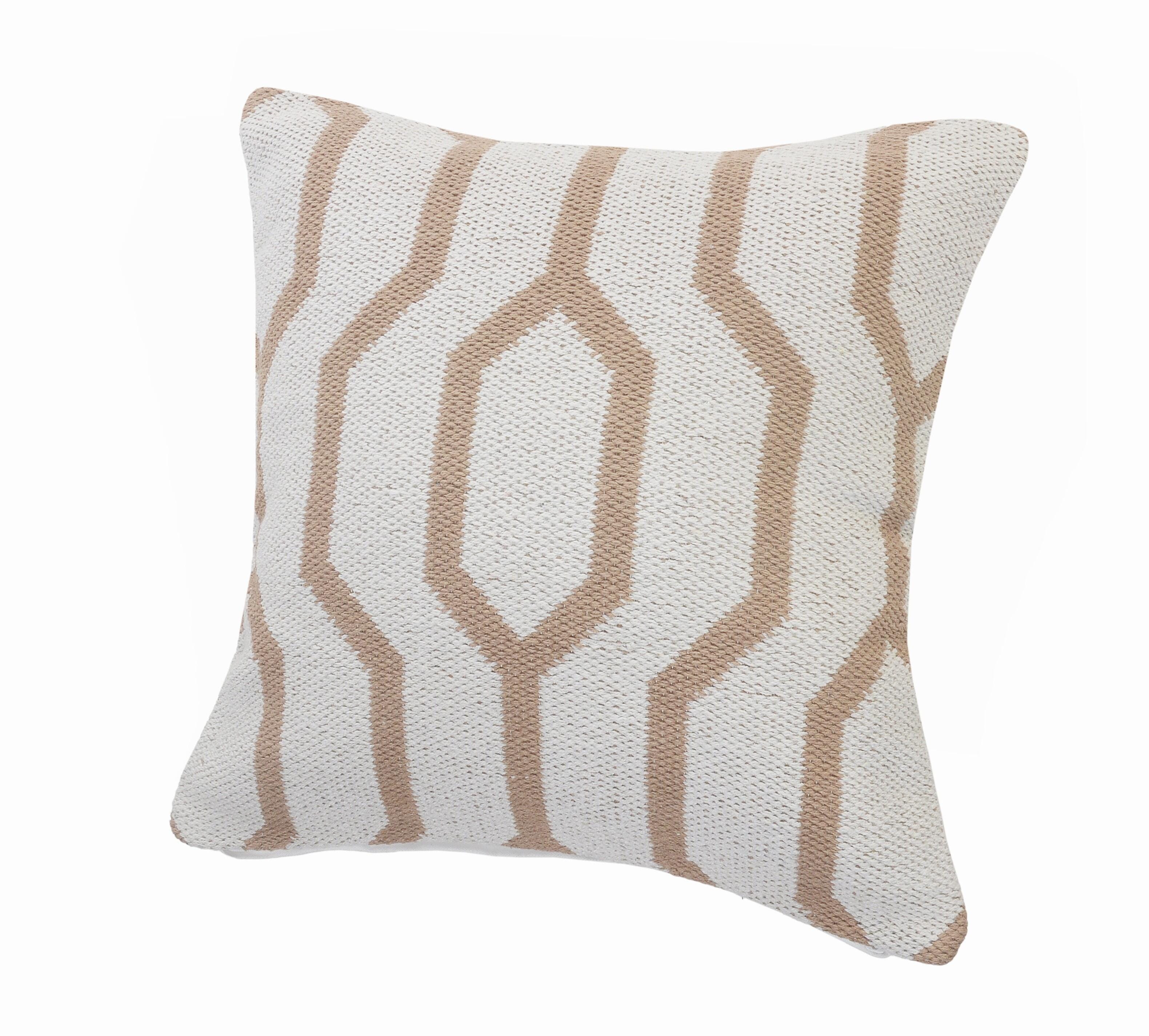 Suvii Home Eva Geometric Decorative Throw Pillow, Hazelnut/White, large