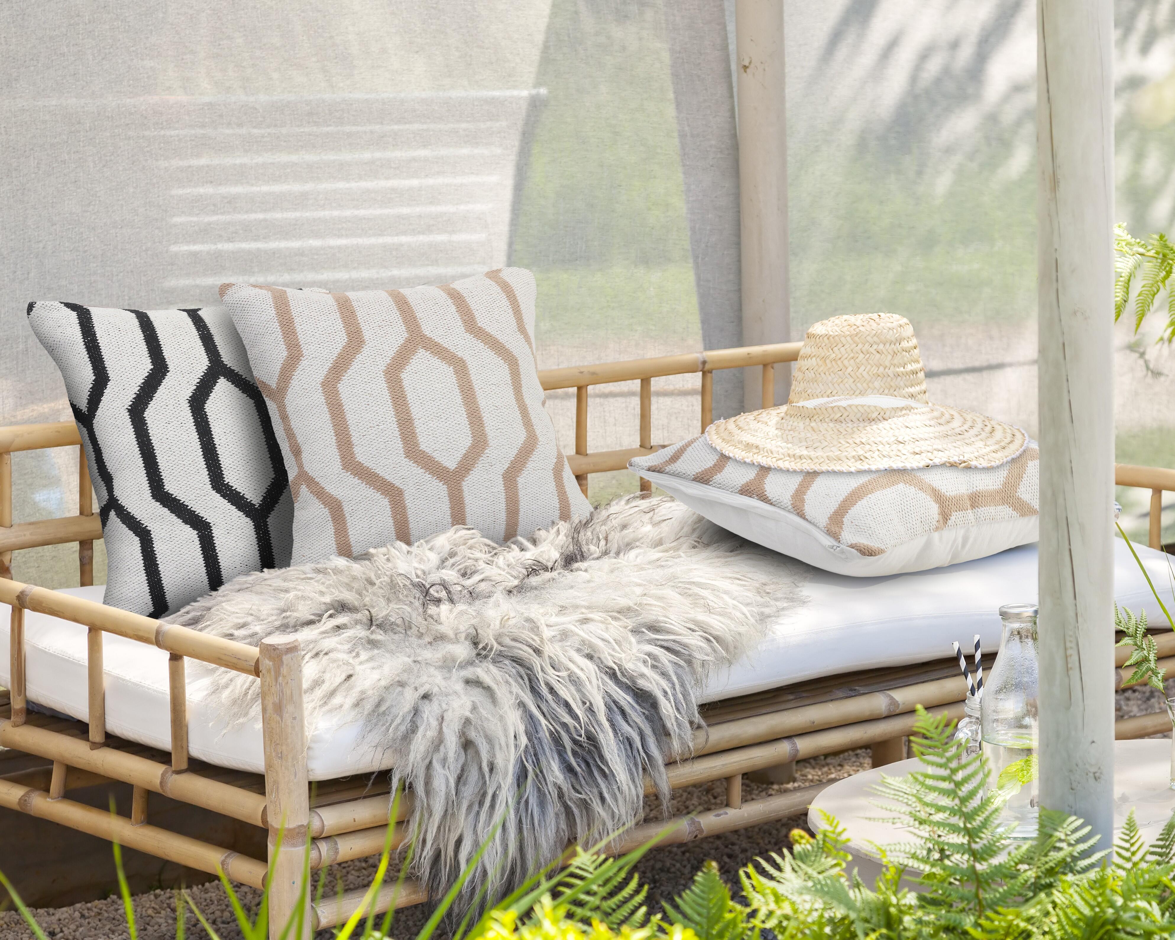 Suvii Home Eva Geometric Decorative Throw Pillow, Hazelnut/White, large