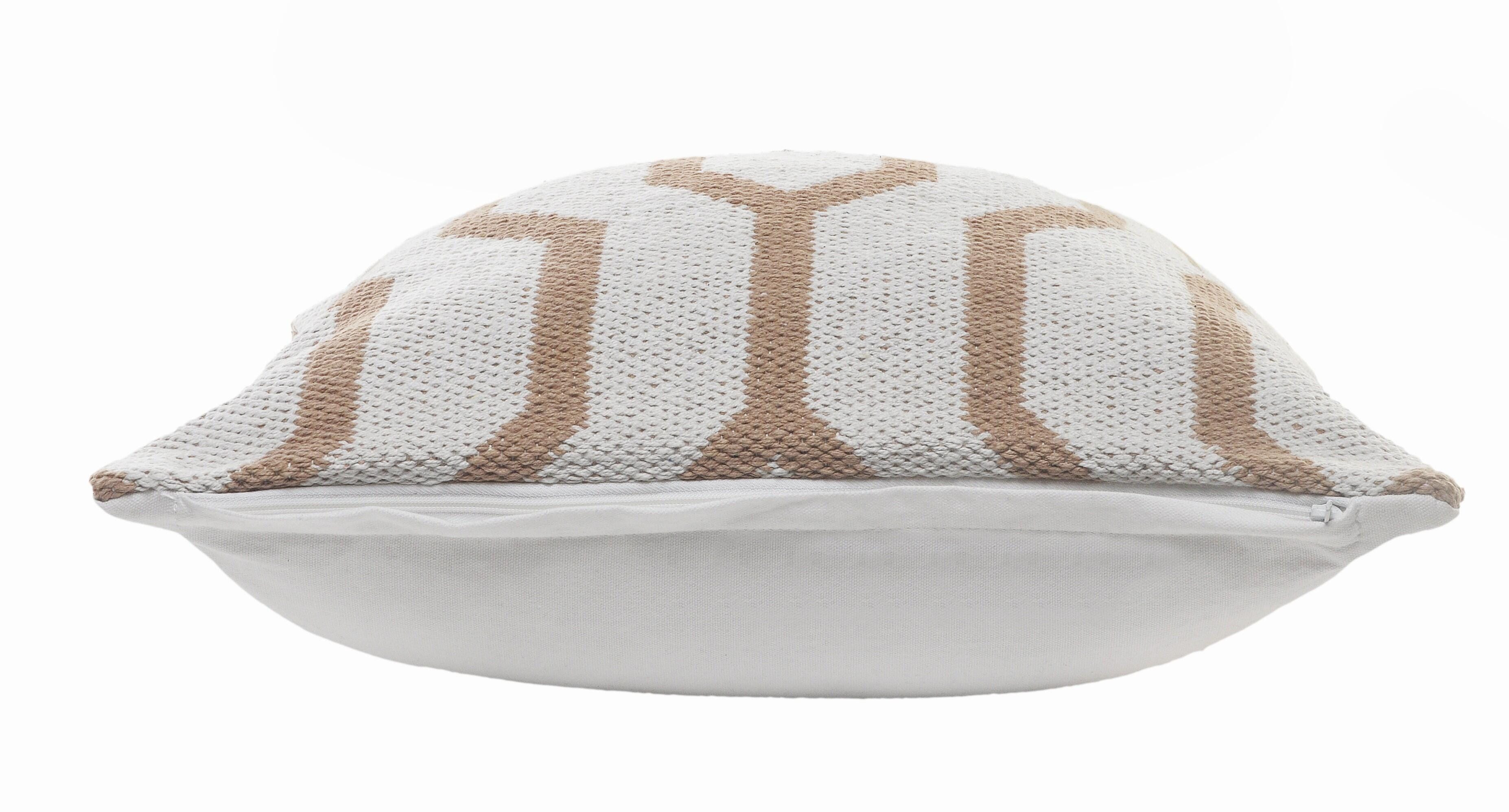 Suvii Home Eva Geometric Decorative Throw Pillow, Hazelnut/White, large