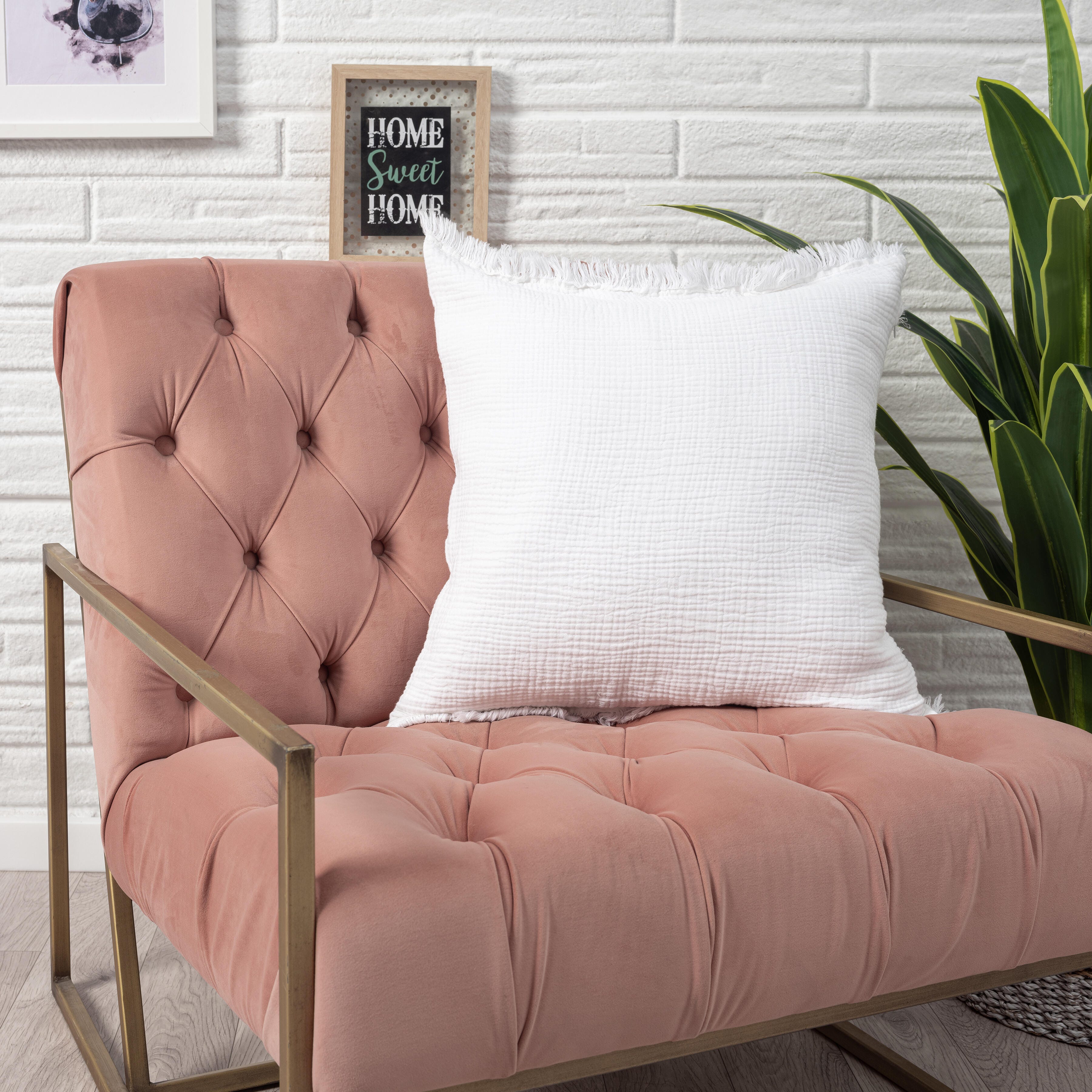 Suvii Home Luna Decorative Throw Pillow, White, rollover