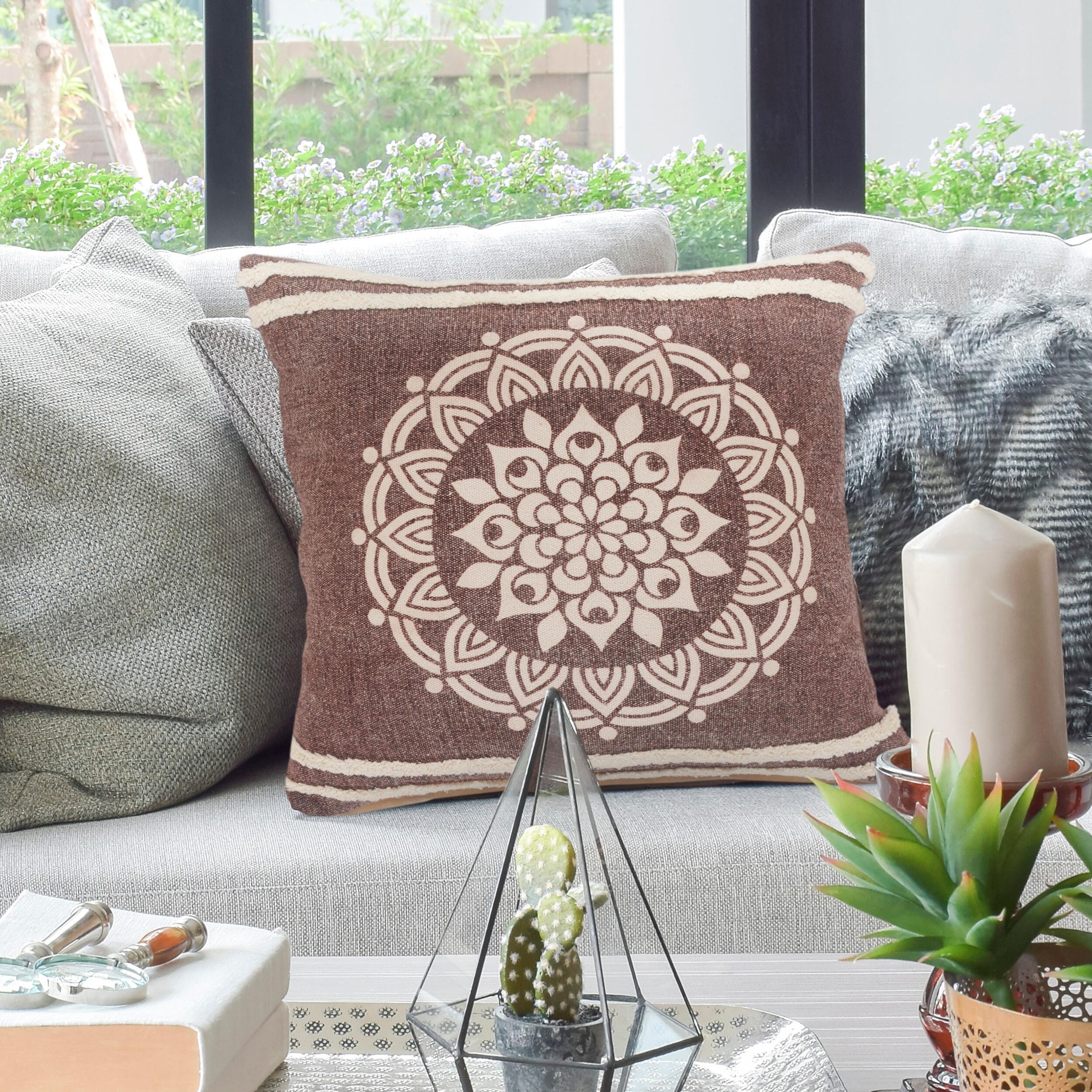 Suvii Home Madeline Medallion Decorative Euro Pillow, , rollover