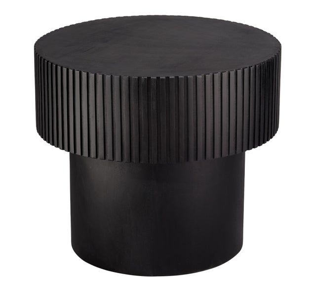 Relaxed Elegance Thorndale Round Wood Side Table, Black