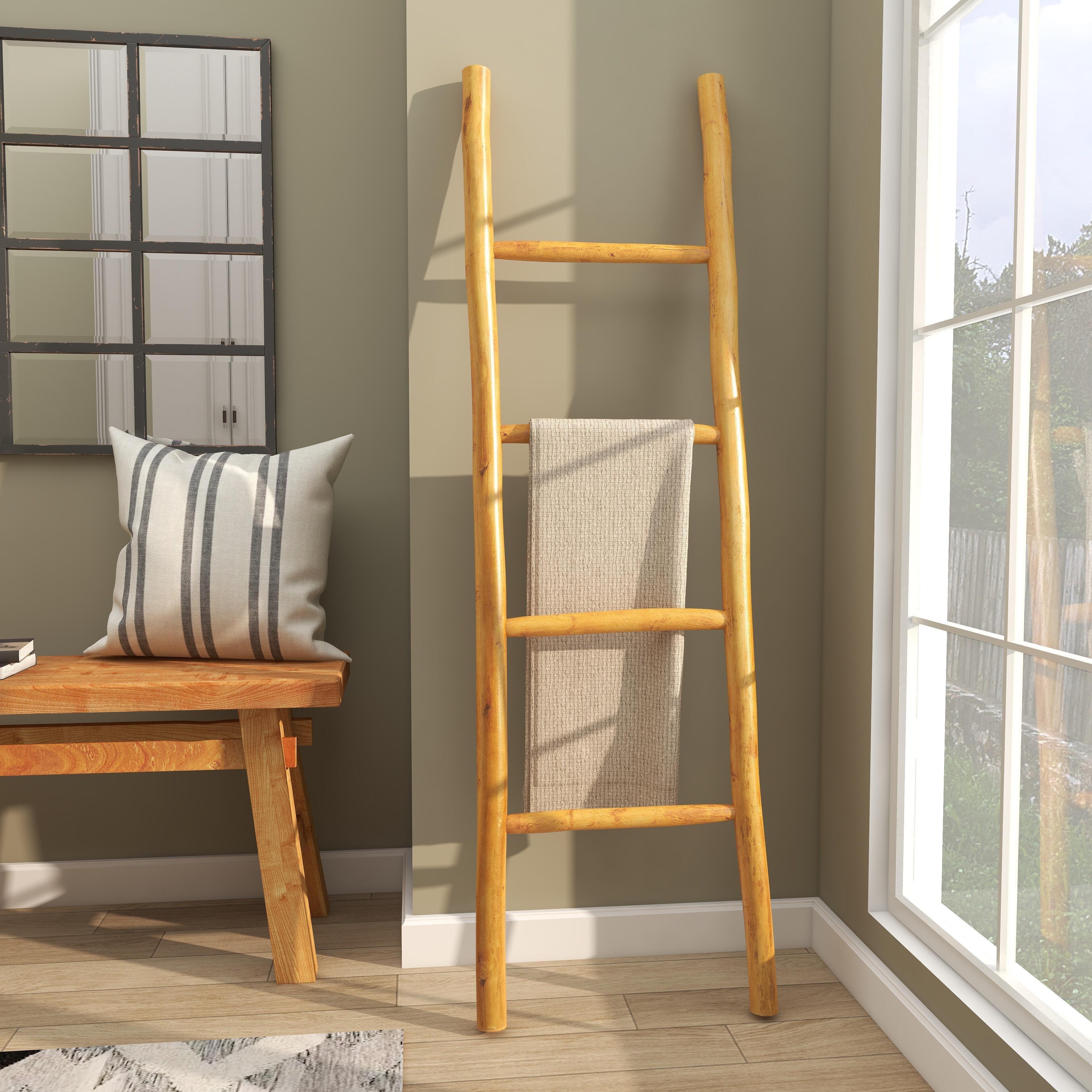Bayberry Lane 4 Rack Ladder, Brown, large