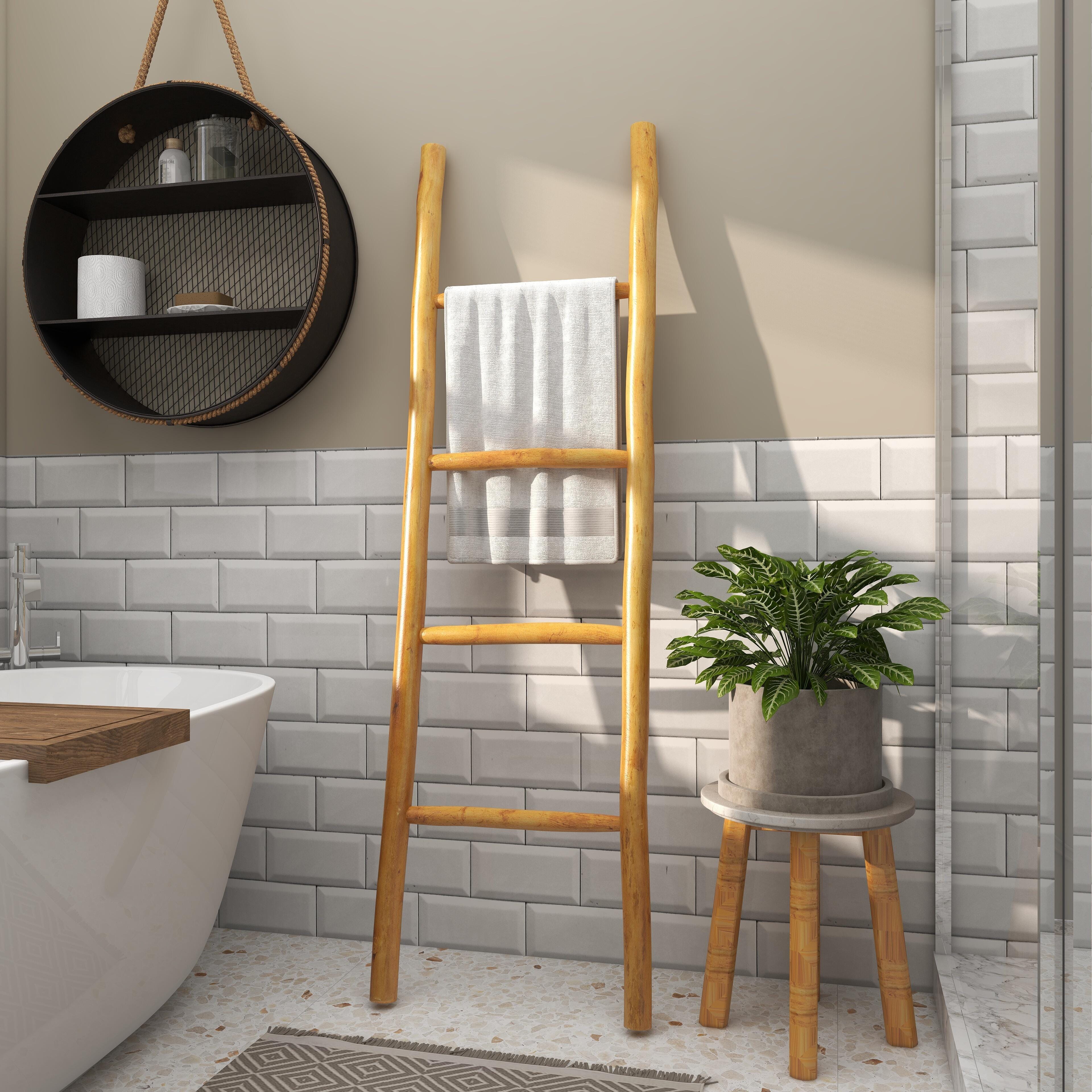 Bayberry Lane 4 Rack Ladder, Brown, large