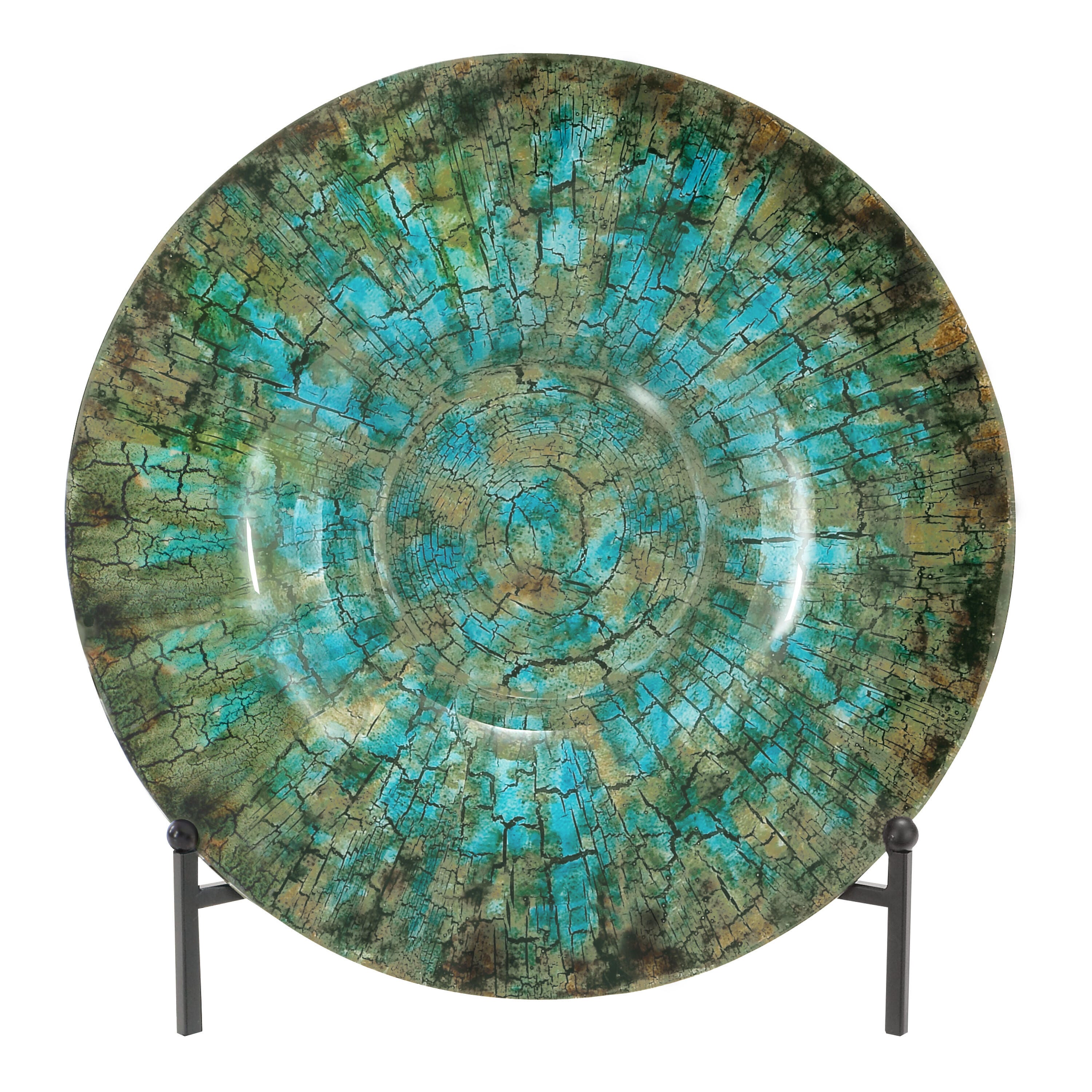 Bayberry Lane Geometric Mosaic Inspired Charger with Stand, , large